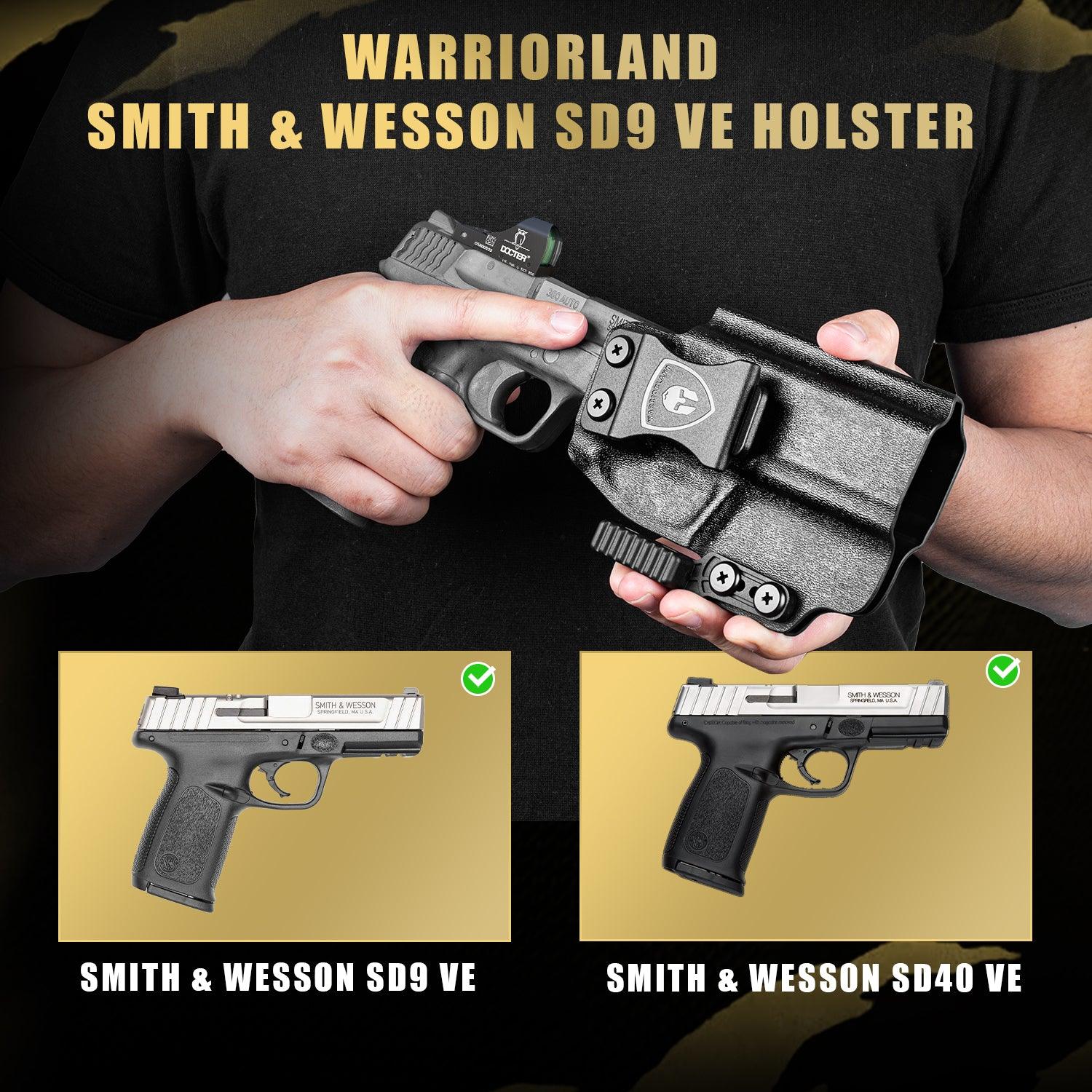 IWB Kydex Holster with Claw Attachment and Optic Cut Fit Smith & Wesson SD9VE & SD40VE Pistol, Inside Waistband Appendix Carry SD9 VE Holster, Adj. Cant & Retention, Right Hand|WARRIORLAND WARRIORLAND