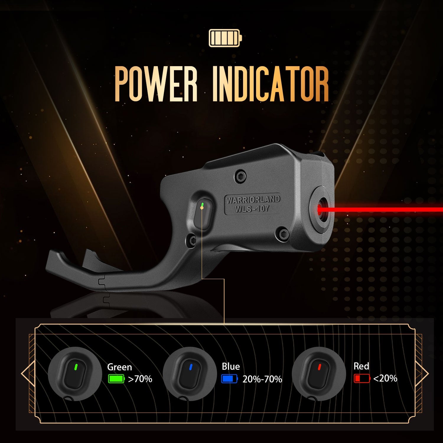 Red Laser Sight Tailored Fit SCCY Gun Sight with Ambidextrous On/Off Switch & Power Indicator, WLS-107|WARRIORLAND WARRIORLAND