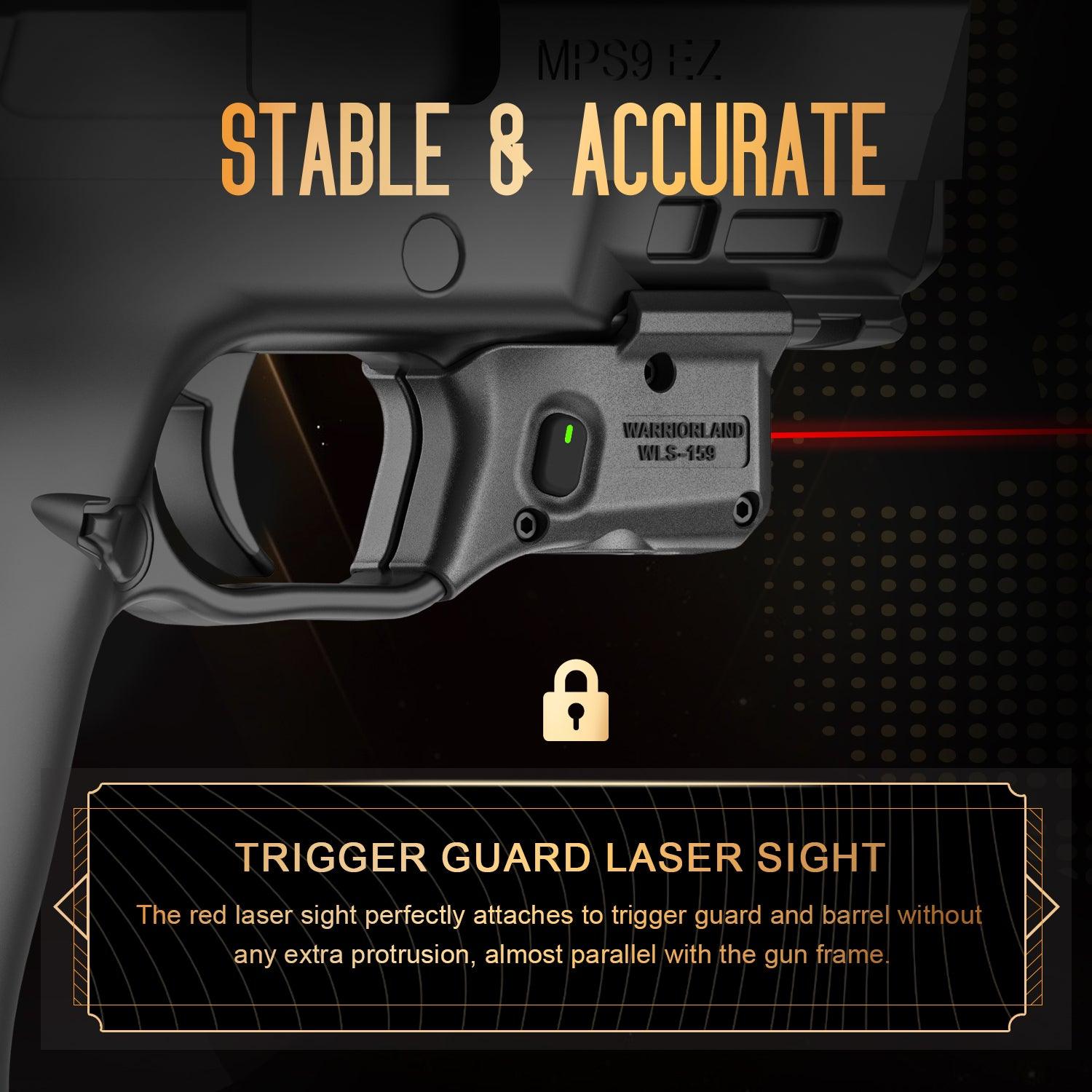 WARRIORLAND Red Laser Sight Fit M&P 9mm / 380 Shield EZ with Kydex Holster, First Red Beam Sight with Power Indicator, M&P 9mm Shield EZ Laser with IWB Holster, WLS-159 w/MP Shield 9 EZ Holster WARRIORLAND