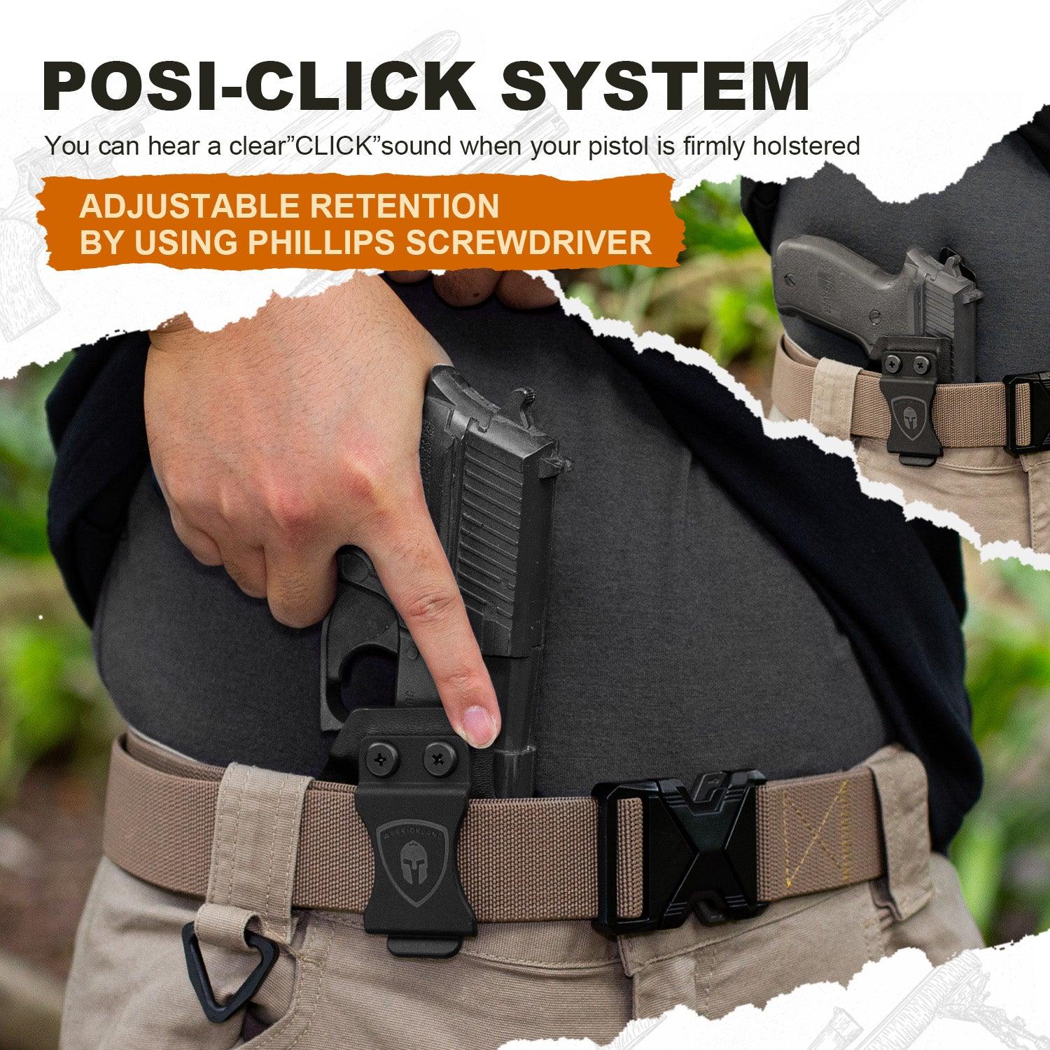 Kydex IWB Holster with claw Optics Cut for P226 LEGION'' Barrel, Inside Waistband Appendix Concealed Carry Holster P226, Adj. Cant & Posi-Click Retention, Right Hand | WARRIORLAND WARRIORLAND