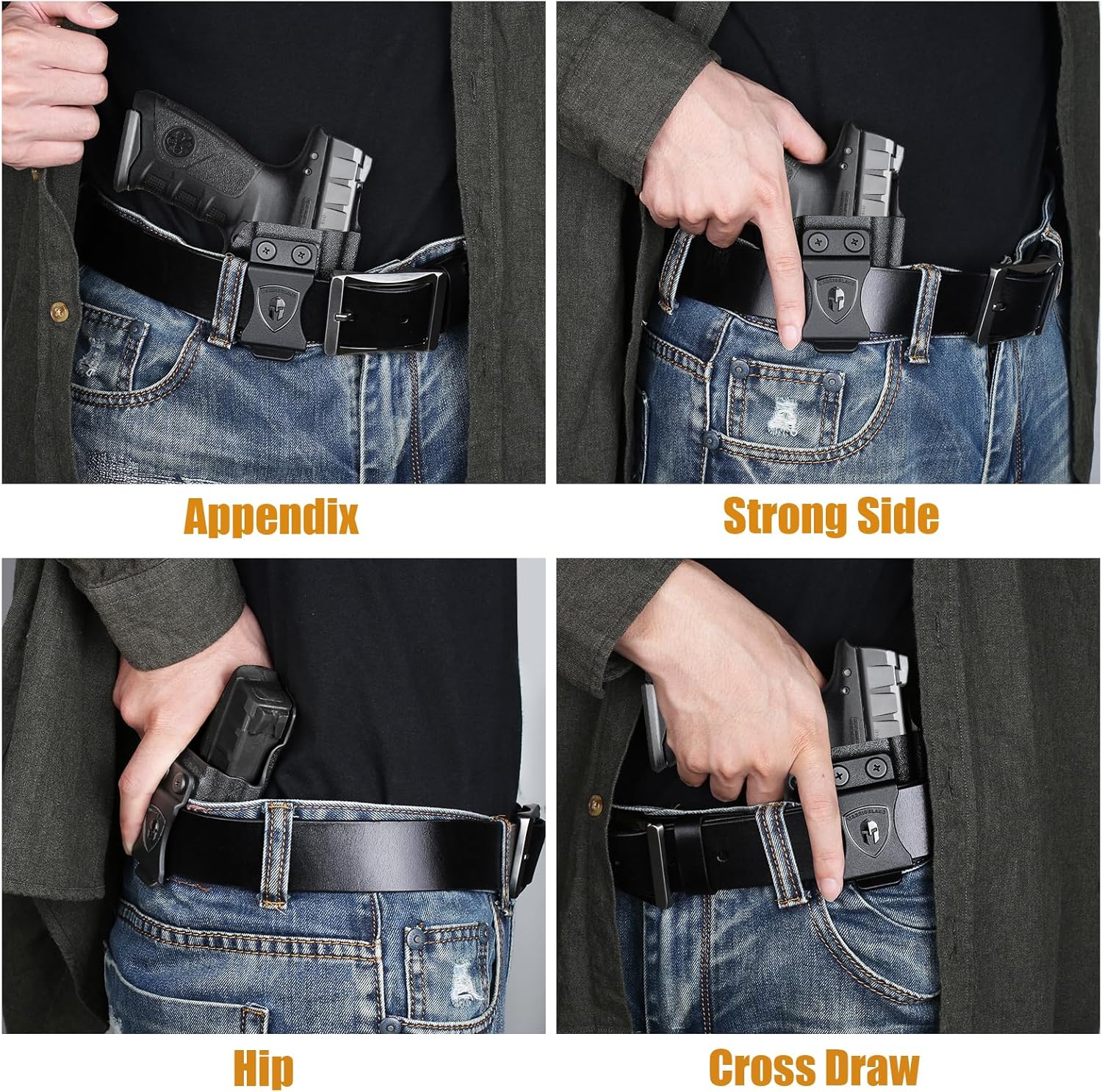 WARRIORLAND IWB Kydex Holster Compatible with Beretta APX Full Size Adjustable Cant & Retention Concealed Carry Posi-Click Lock Right Hand.