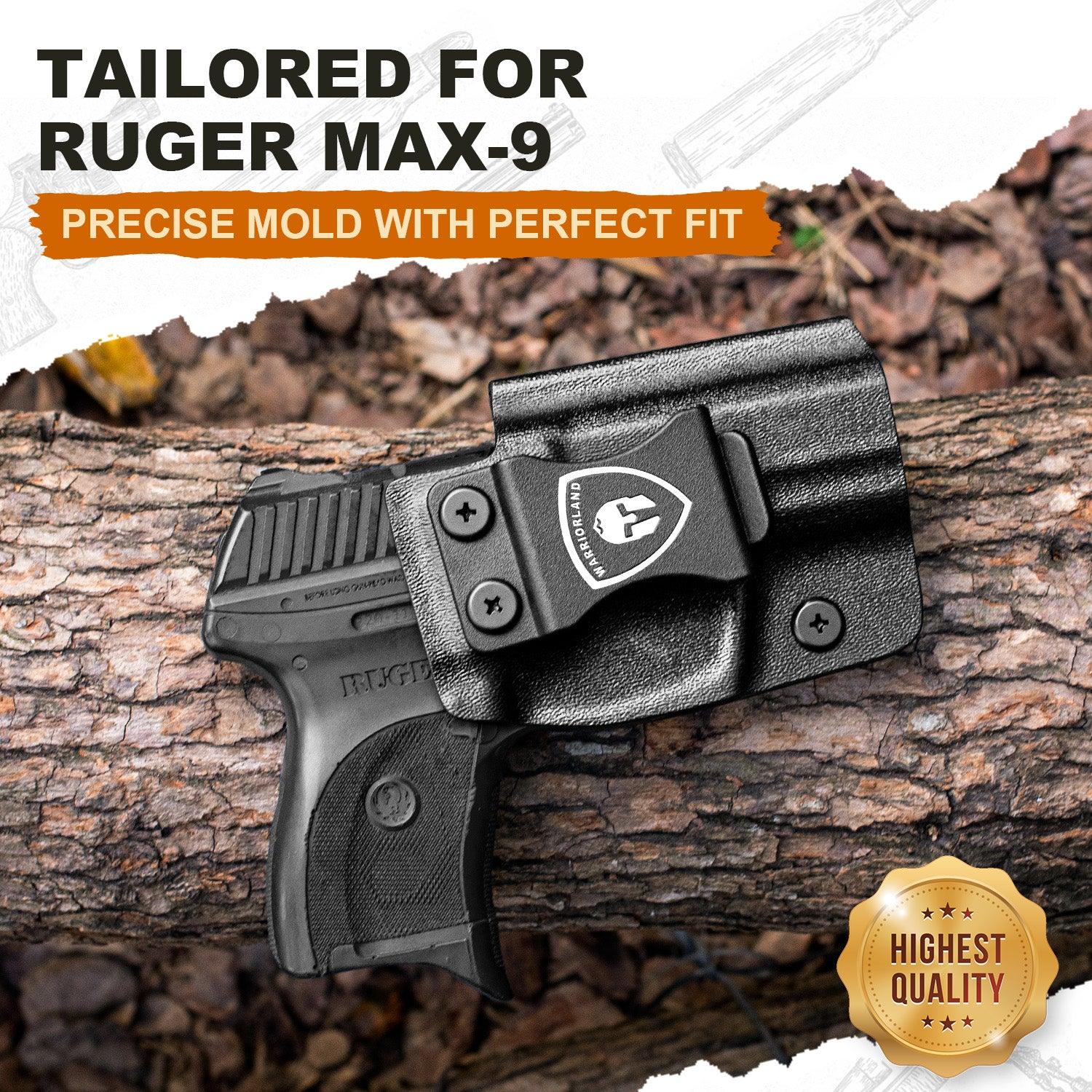 Ruger MAX-9 Holster IWB Kydex Holster Optics Cut: Ruger Max 9 Pistol, Inside Waistband Appendix Carry MAX 9mm Holster, Adj. Retention & Cant, Right/Left Hand Optional|WARRIORLAND WARRIORLAND