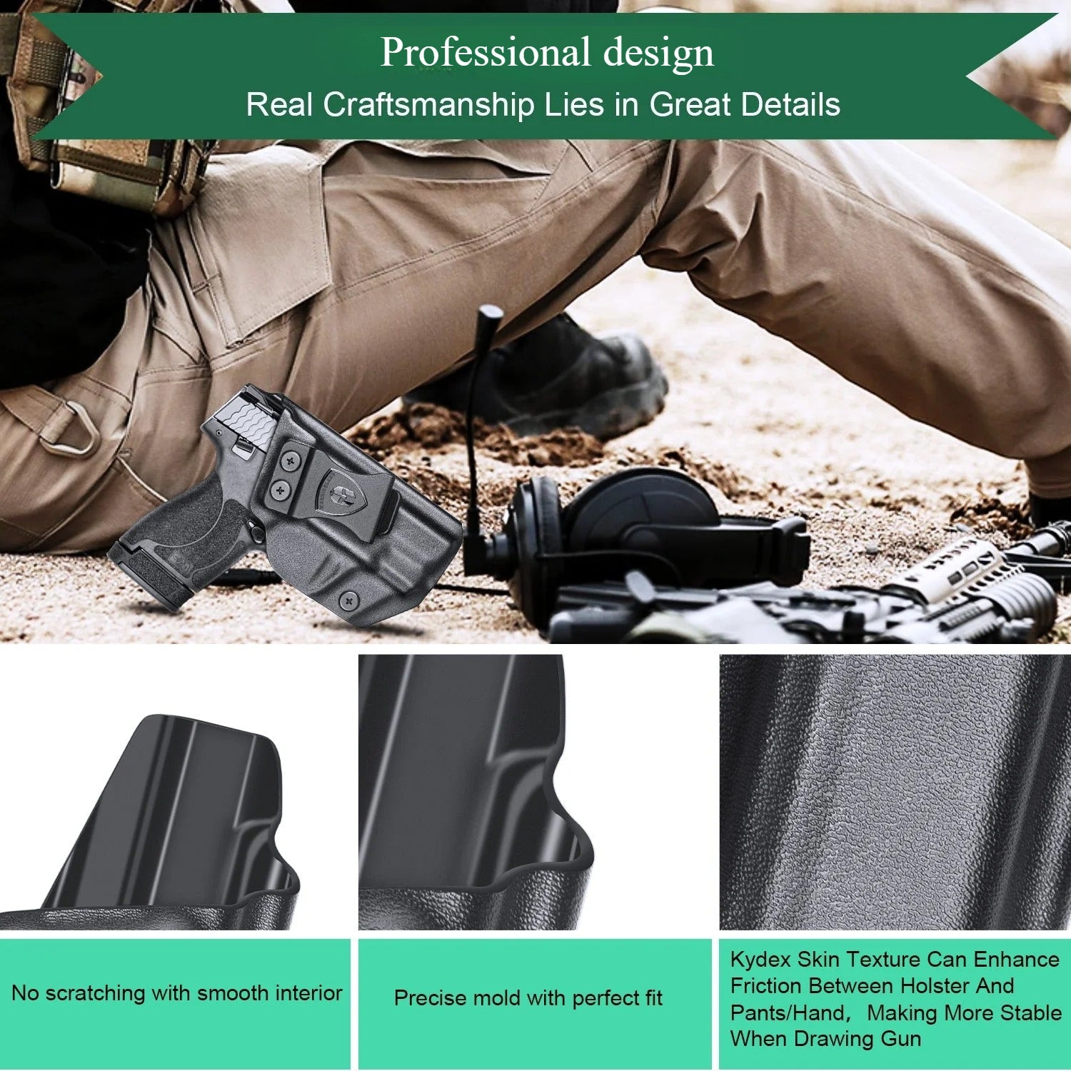 IWB Holster Fit M&P Shield 9mm &Smith & Wesson .40 3.1’’ M&P Shield M2.0 Compact Warriorland WARRIORLAND