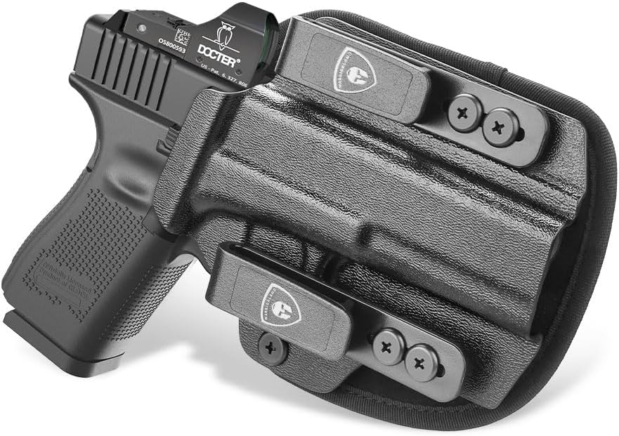 WARRIORLAND IWB Hybrid Kydex&Nylon Gun Holster for Glock 17 Gen 3 4 5 & G22 G31 Gen 3 4 & their MOS version,Optics Cut Pistol Holster,Concealed Carry Holster for Men/Women,Right Hand WARRIORLAND