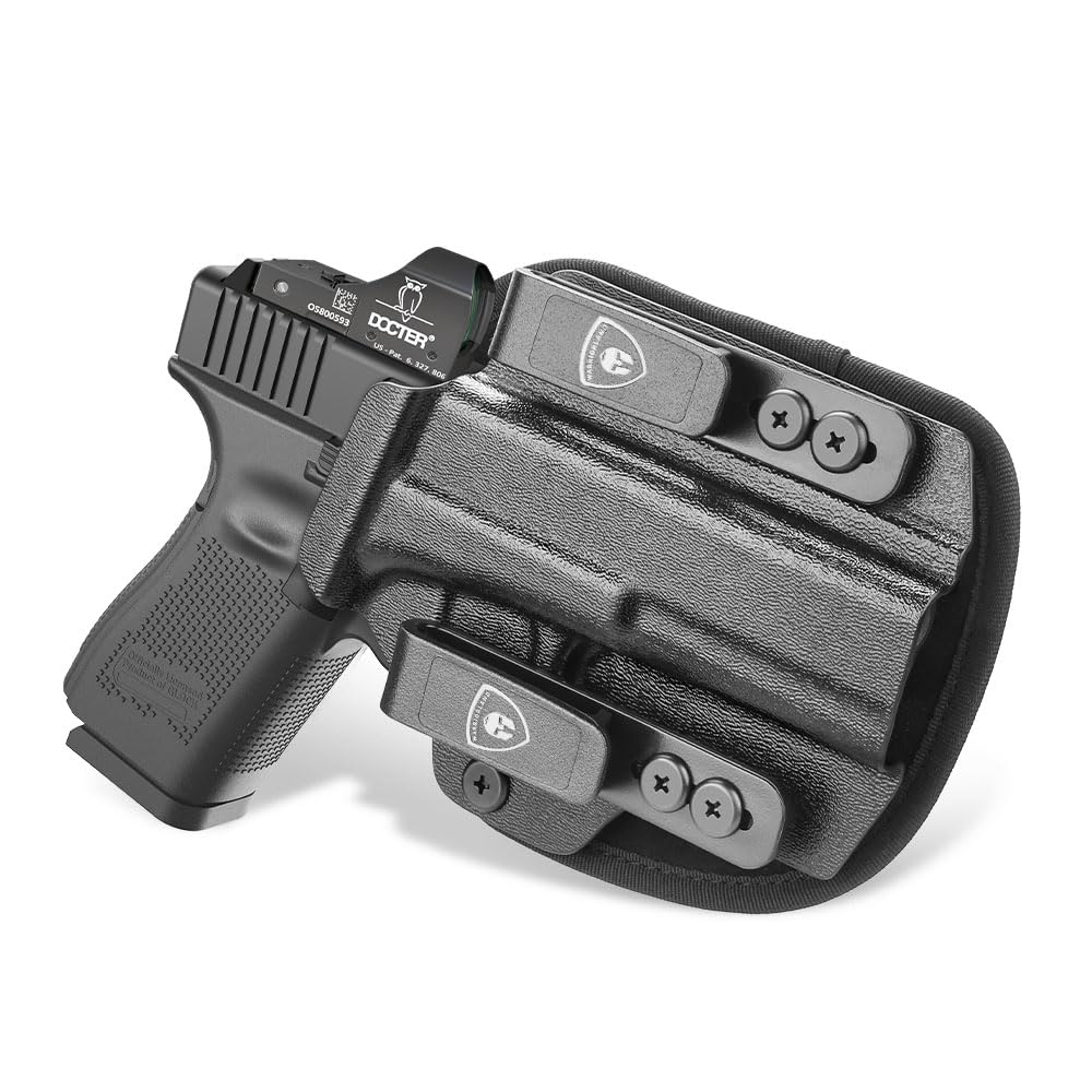 WARRIORLAND IWB Hybrid Kydex&Nylon Gun Holster for Glock 17 Gen 3 4 5 & G22 G31 Gen 3 4 & their MOS version,Optics Cut Pistol Holster,Concealed Carry Holster for Men/Women,Right Hand WARRIORLAND