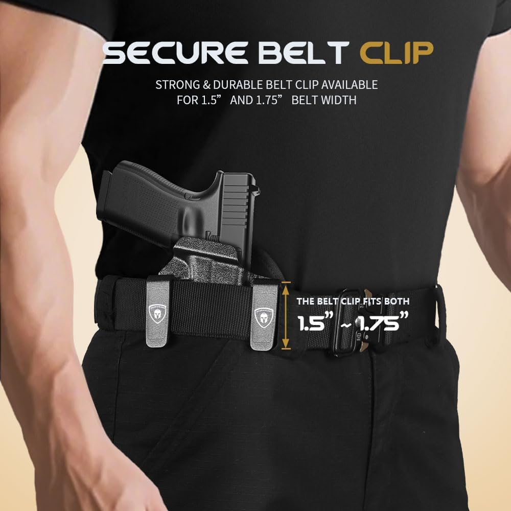 WARRIORLAND IWB Hybrid Kydex&Nylon Gun Holster for Glock 17 Gen 3 4 5 & G22 G31 Gen 3 4 & their MOS version,Optics Cut Pistol Holster,Concealed Carry Holster for Men/Women,Right Hand WARRIORLAND