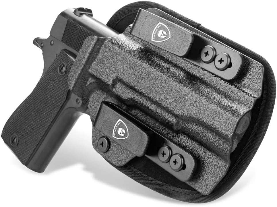 WARRIORLAND IWB Hybrid Kydex&Nylon Gun Holster for Colt 1911 Holster,Fits 1911 5'' No Rail Optics Cut Pistol Holster,Concealed Carry Holster for Men/Wome,Right Hand WARRIORLAND