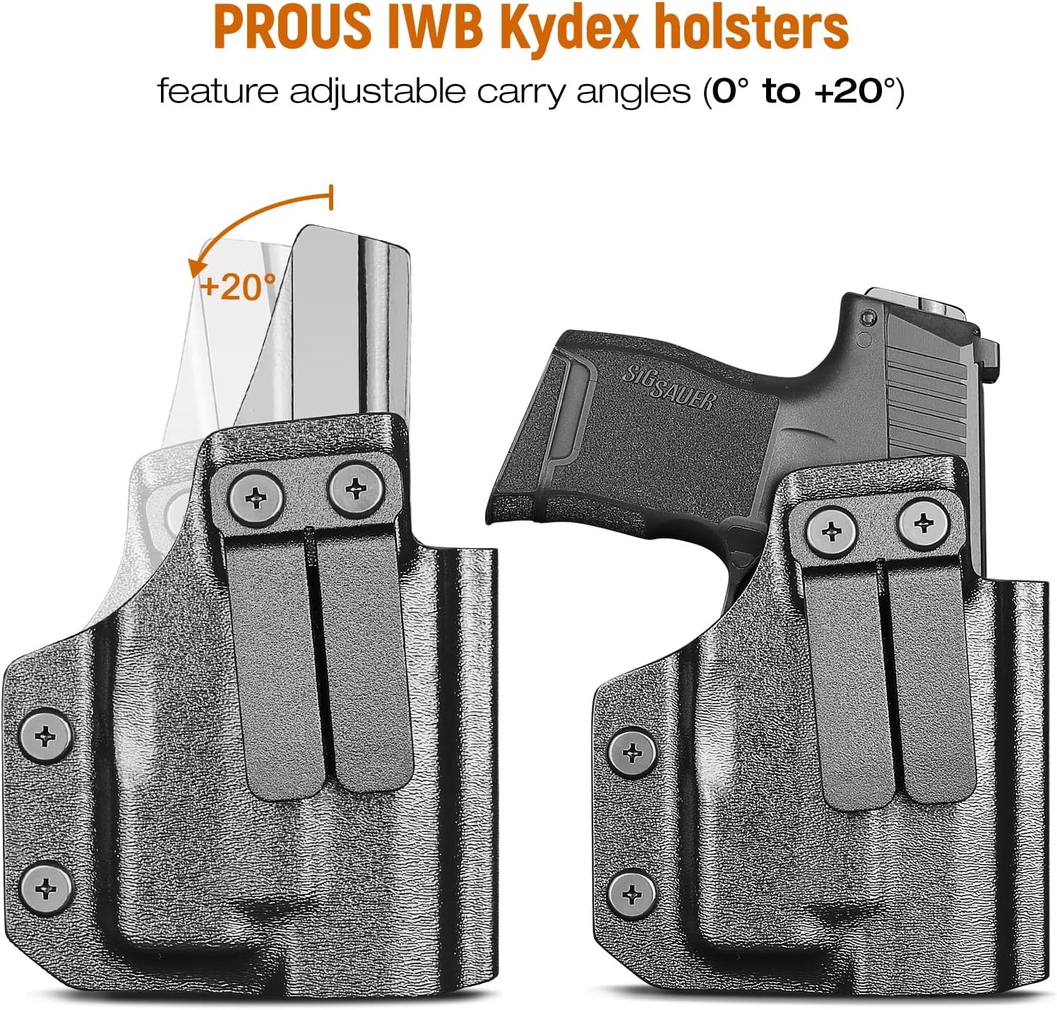 IWB Kydex Holster for P365 with TLR6, Fit Sig Sauer P365/ P365 SAS/ P365XL, Inside Waistband Conceal Carry, Optic Cut, Adj. Cant & Retention, Right Hand.