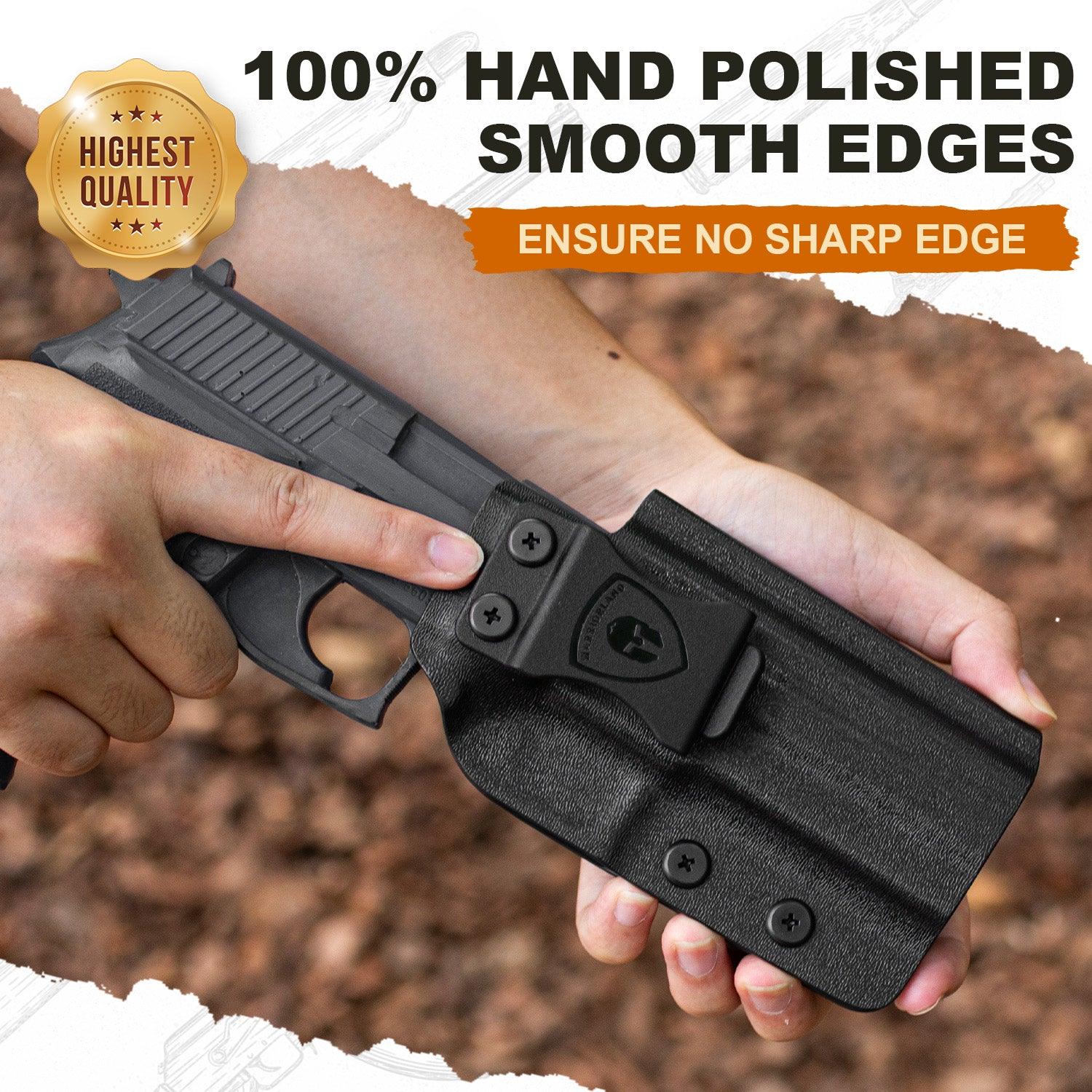 P226 Holster IWB Kydex Holster Optics Cut for P226 LEGION'' Barrel, Inside Waistband Appendix Concealed Carry Holster P226, Adj. Cant & Posi-Click Retention, Right Hand/Left Hand Optional WARRIORLAND