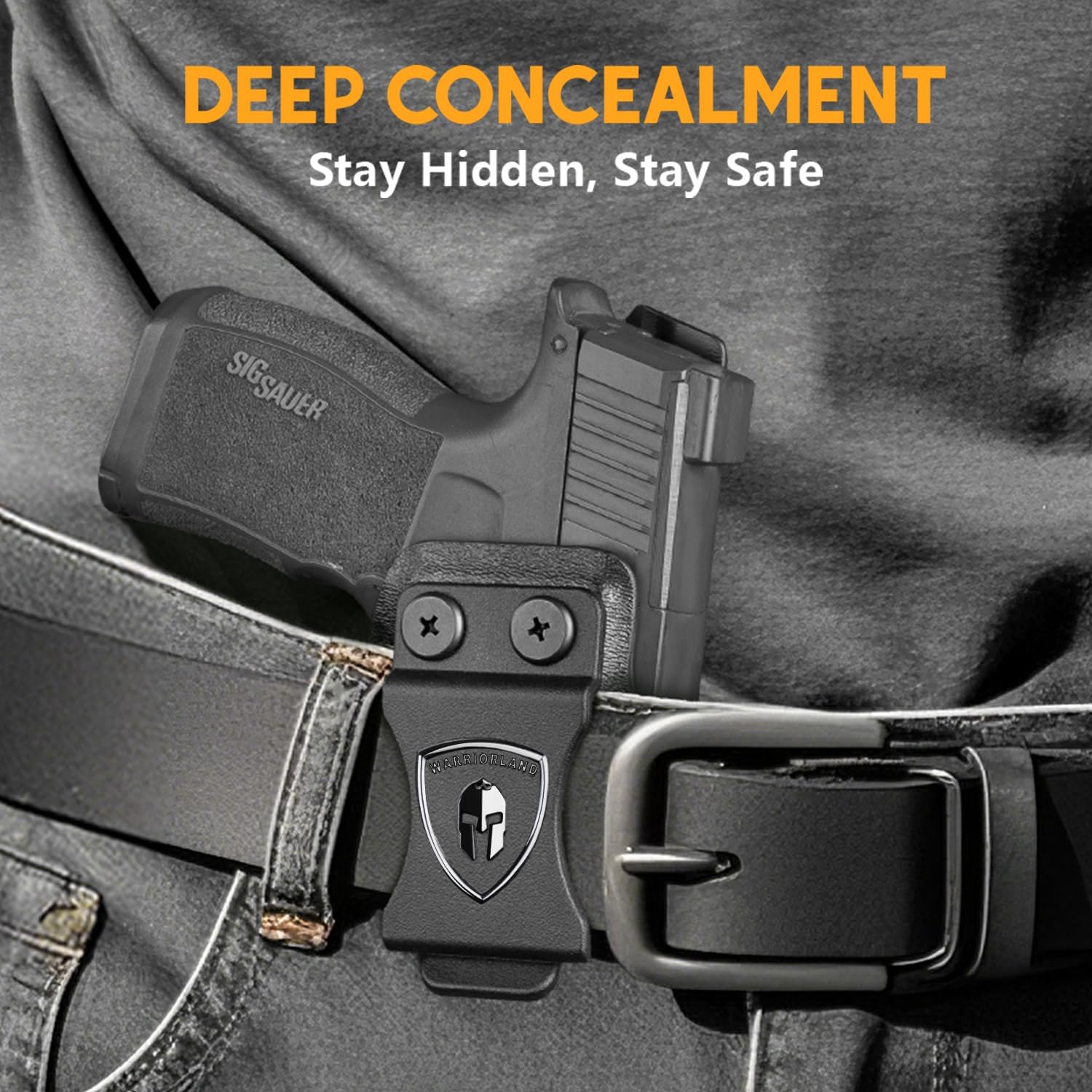 WARRIORLAND IWB Kydex Holster Compatible with Sig Sauer P365 P365 XL P365 SAS P365X P365.380 ACP P365 ROSE.380 ACP, Inside Waistband Appendix Conceal Carry, with Claw & Adj. Retention & Cant, Right Hand.