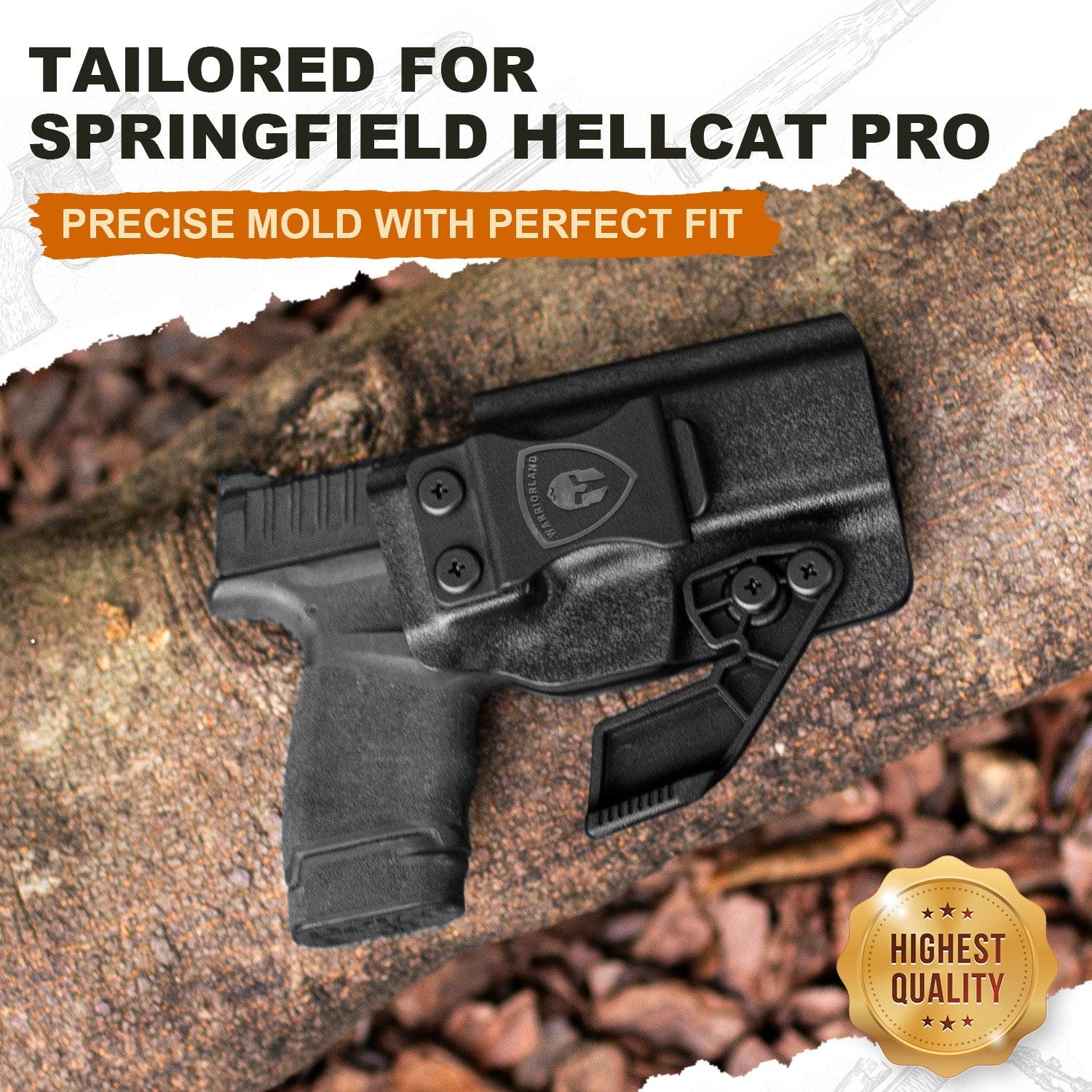 Springfield Hellcat Pro Holster IWB Kydex Holster with Claw Optics Cut: Springfield Armory Hellcat Pro Pistol, Inside Waistband Appendix Carry Pro Holster, Adj. Retention & Cant, Right Hand |WARRIORLAND WARRIORLAND
