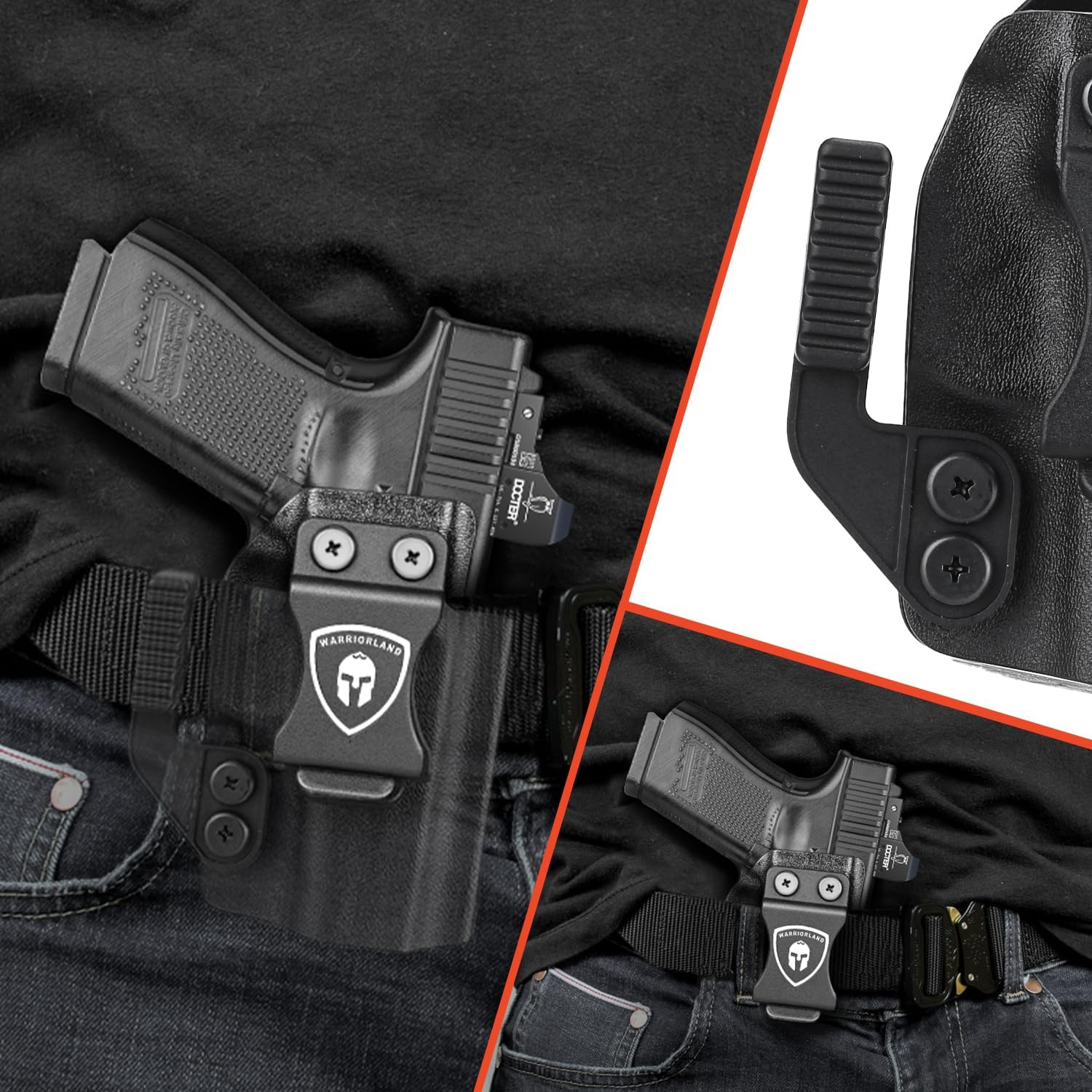 WARRIORLAND Holster Claw Kit for IWB Holsters – Light Concealment Wing for Concealed Carry | Kydex Holster Claw with Hardware Kit | Right & Left Hand Adjustable.