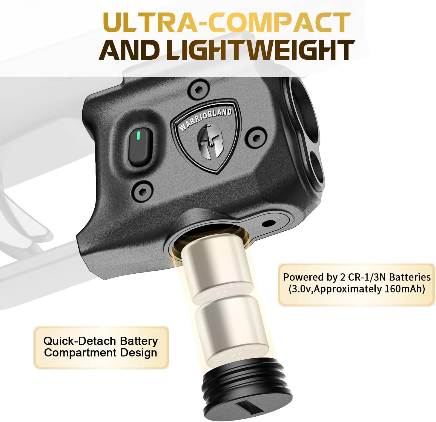 WARRIORLAND SLL-110 Pistol Light Laser – Fits Springfield Hellcat Pro | 150-Lumen Trigger Mounted Tactical Light with Red Laser, White LED, Power Indicator & 3 Modes (Strobe/Constant/Laser Only).