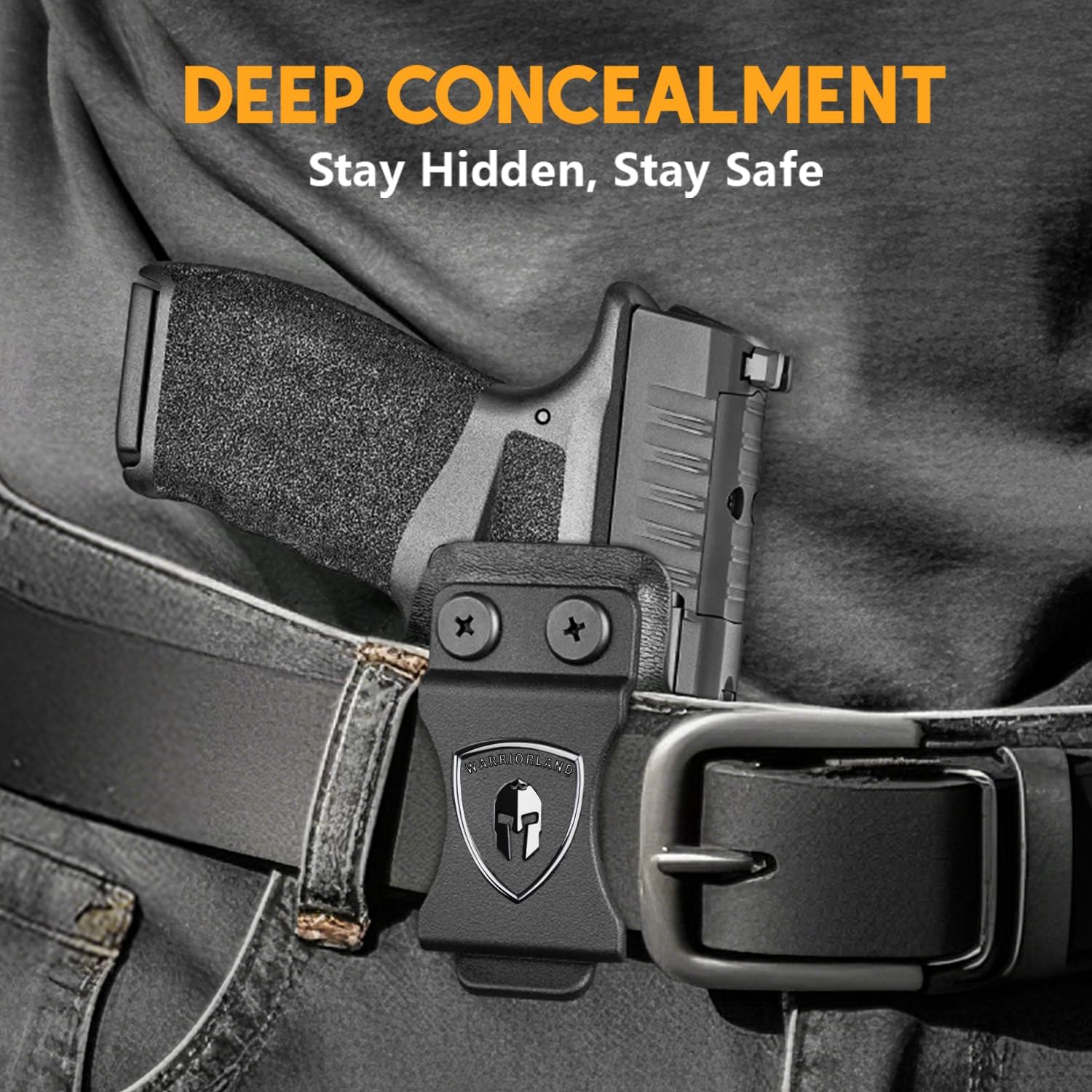 WARRIORLAND IWB Kydex Holster Compatible with Springfield Hellcat Pro, Not Fit Hellcat, Inside Waistband Appendix Conceal Carry, with Claw & Adj. Retention & Cant, Right Hand.