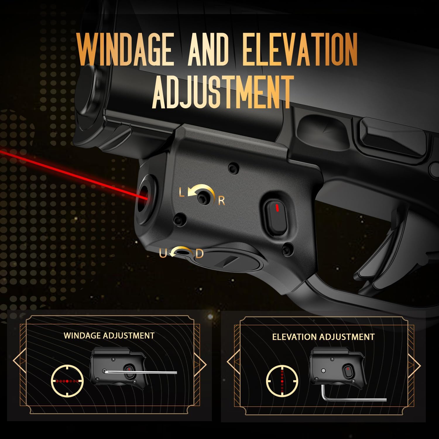 WARRIORLAND Kydex Holster for Gun with Red Laser Light Combo Fit for Hellcat Pro Pistol, WLS-110 Laser Beam Sight with Power Indicator & Concealed Carry IWB Right-Hand Holster.