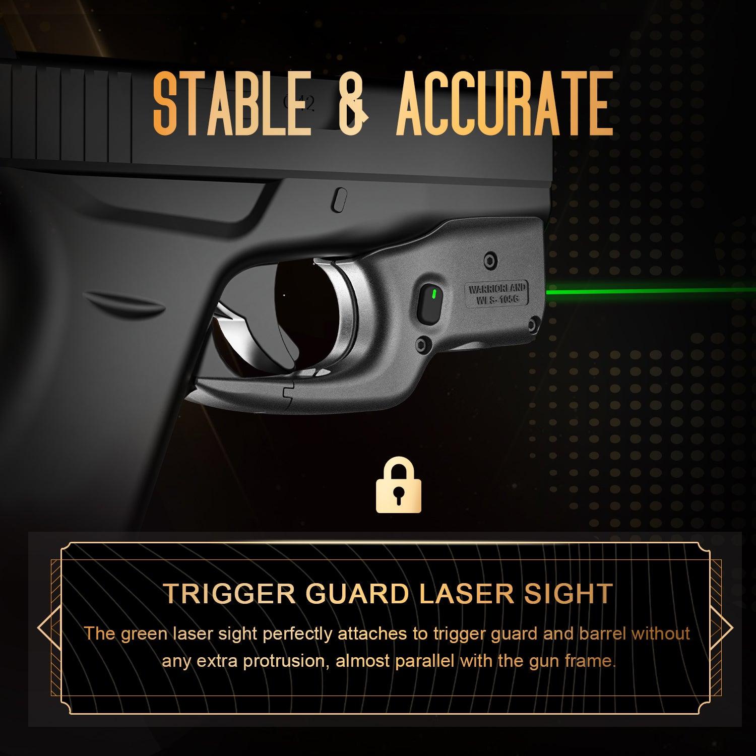 Green Laser Sight Tailored Fit G42 / G43 / G43X / G48, Ultra Compact G43 Beam Sight, Gun Sight with Ambidextrous On/Off Switch & Power Indicator, WLS-105G|WARRIORLAND WARRIORLAND