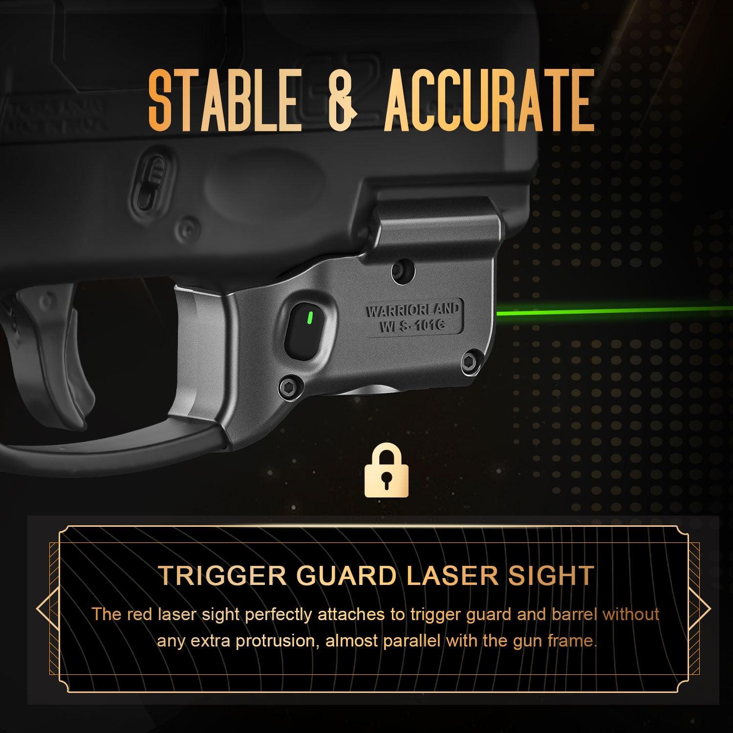 WARRIORLAND Green Laser Sight With Holster Combo Tailored Fit Taurus G2C / Taurus G3C / Millennium G2 PT111 & PT140, Ultra Compact G2C Beam Sight, Gun Sight with Ambidextrous On/Off Switch & Power Indicator, WLS-101G-H WARRIORLAND