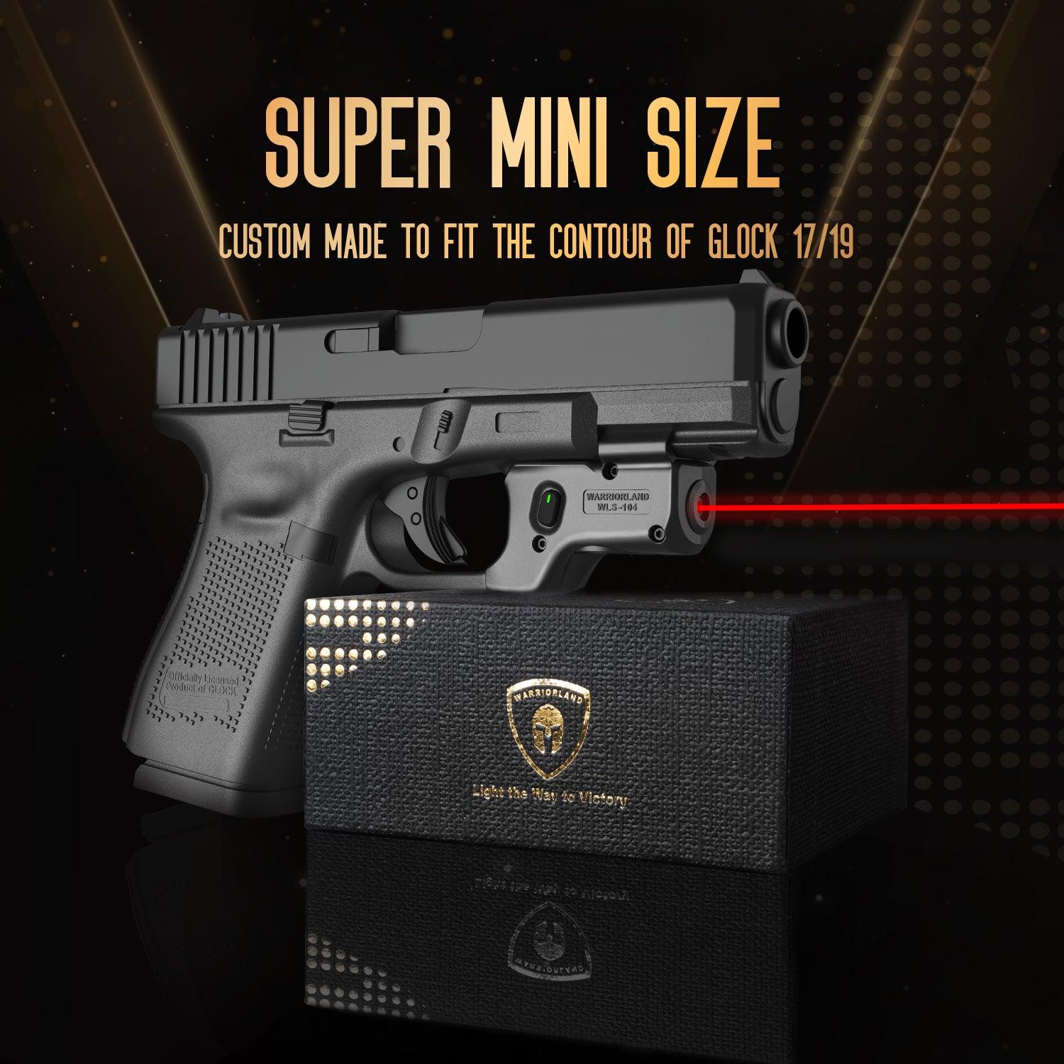 Red Laser Sight Compatible with Glock 17/19 Gen 3-5, G23/31/32 Gen 3-4 & G19X/44/45, Ultra Compact G19 Beam Sight, Gun Sight with Ambidextrous On/Off Switch & Power Indicator, WLS-104|WARRIORLAND WARRIORLAND