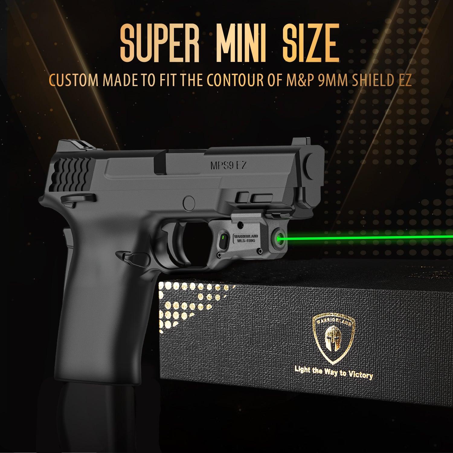 WARRIORLAND Green Laser Sight Fit M&P 9mm / 380 Shield EZ with Kydex Holster, First Green Beam Sight with Power Indicator, M&P 9mm Shield EZ Laser with IWB Holster, WLS-159G w/MP Shield 9 EZ Holster WARRIORLAND