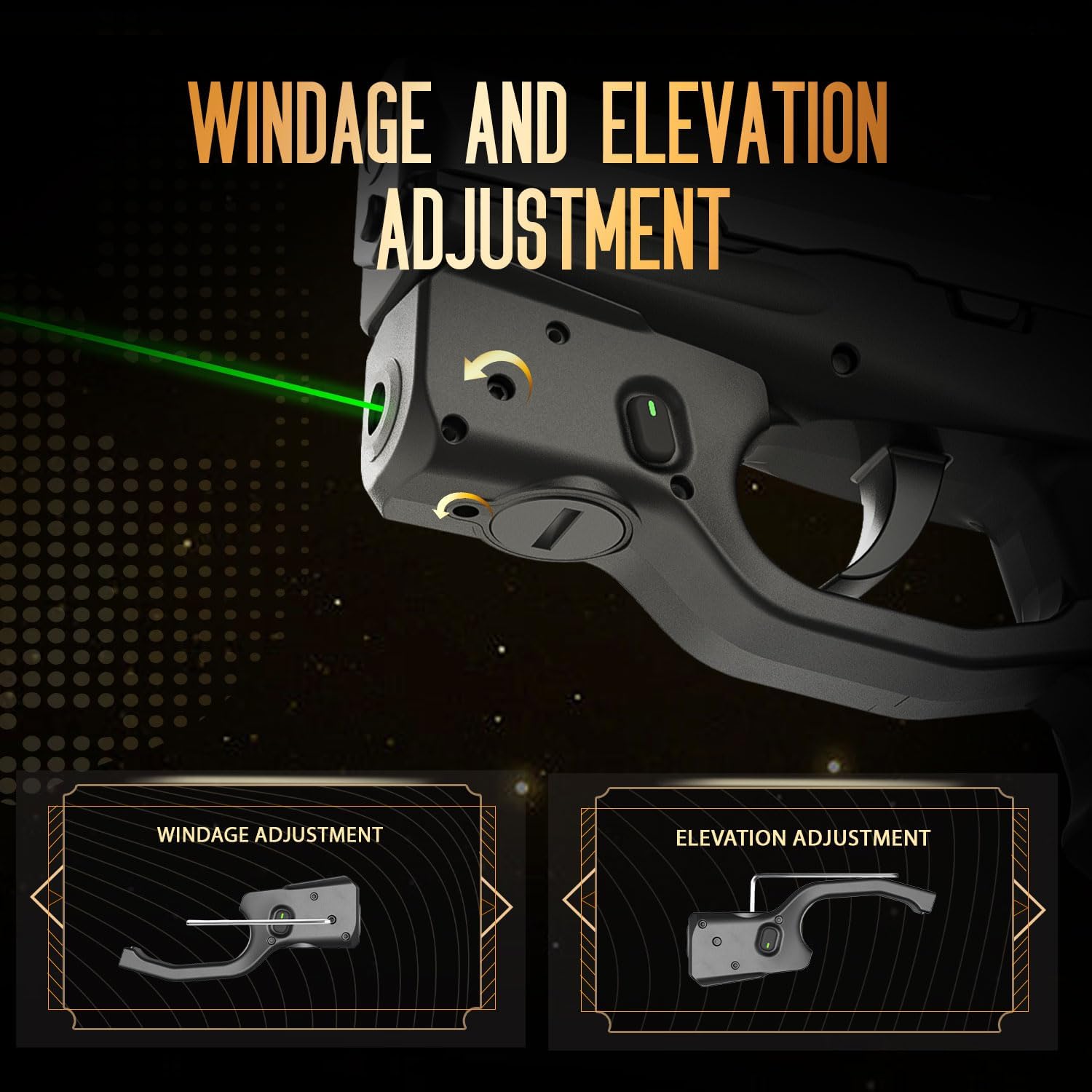 WARRIORLAND Kydex Holster for Gun with Green Laser Light Combo Fit for SCCY CPX1/CPX2 9mm Gen 1-2 Pistol, WLS-107G Laser Beam Sight with Power Indicator & Concealed Carry IWB Right-Hand Holster