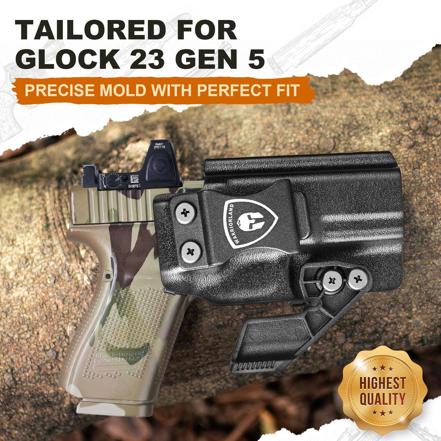 G23 Holster IWB Kydex Holster w/Claw & Optics Cut: G23 Gen 1-5 Pistol, Inside Waistband Appendix Carry G23 Gen 5 Holster, Adj. Retention & Cant, Right Hand|WARRIORLAND WARRIORLAND