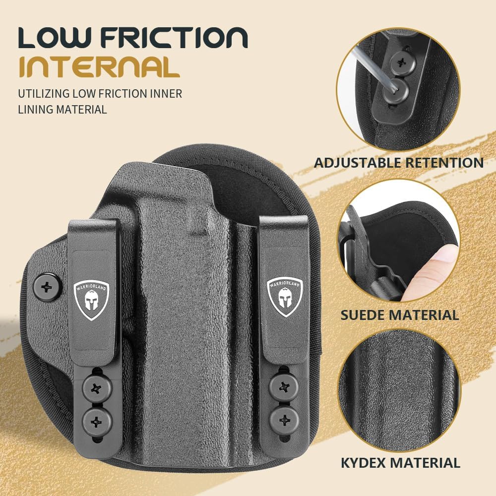 WARRIORLAND Hybrid Kydex & Nylon Holster, Optional for Glock 17/19/23/26/34 Gen3-5、G17/G19 Gen4-5 MOS G19X G21/G22 Gen5 G26/G34 Gen5 MOS G32 Gen3-4 G44 G45 G45 MOS G43 G43X G43X MOS G48 G48 MOS, Optics Cut & Open Muzzle, Concealed Carry Right Hand.