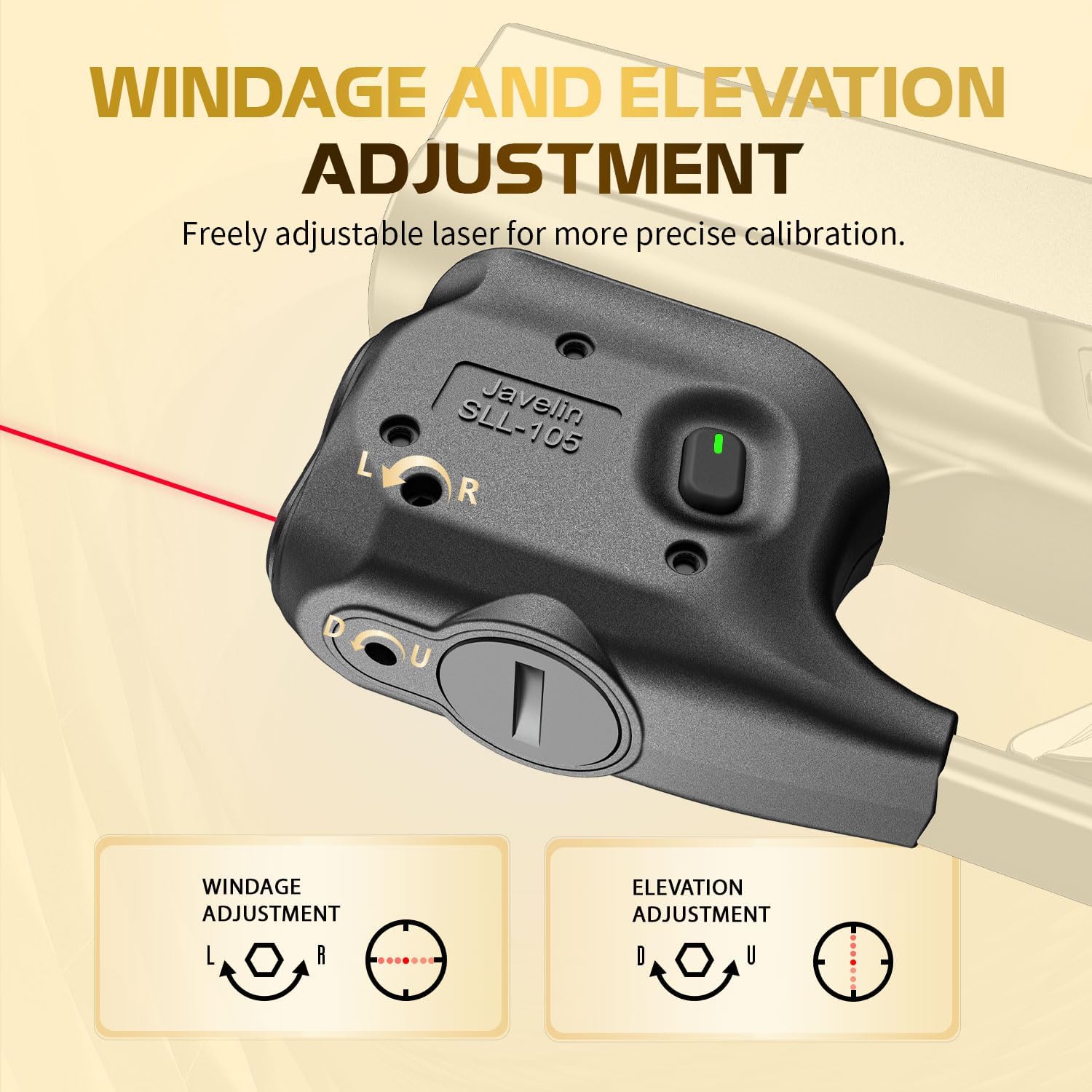 WARRIORLAND Pistol Light Laser Combo Fits Glock 42/43/43X/48 (No Rail), Compact 150-Lumen Trigger Mounted Tactical Weapon Light with Red Laser & White LED, Power Indicator & 3 Light Mode, SLL-105 WARRIORLAND