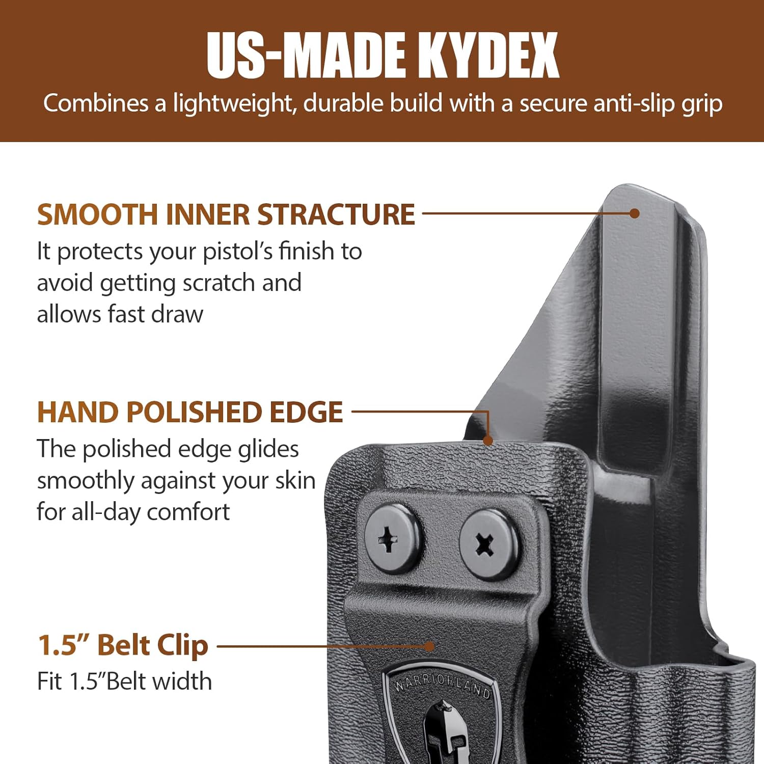 WARRIORLAND Kydex IWB Holster for Sig P320 Compact/XCompact/X-Carry/M18/M17/Full-Size/XFive Legion/DH3/AXG, Optics Cut, Adjustable Cant & Retention, Right Hand Concealed Carry WARRIORLAND