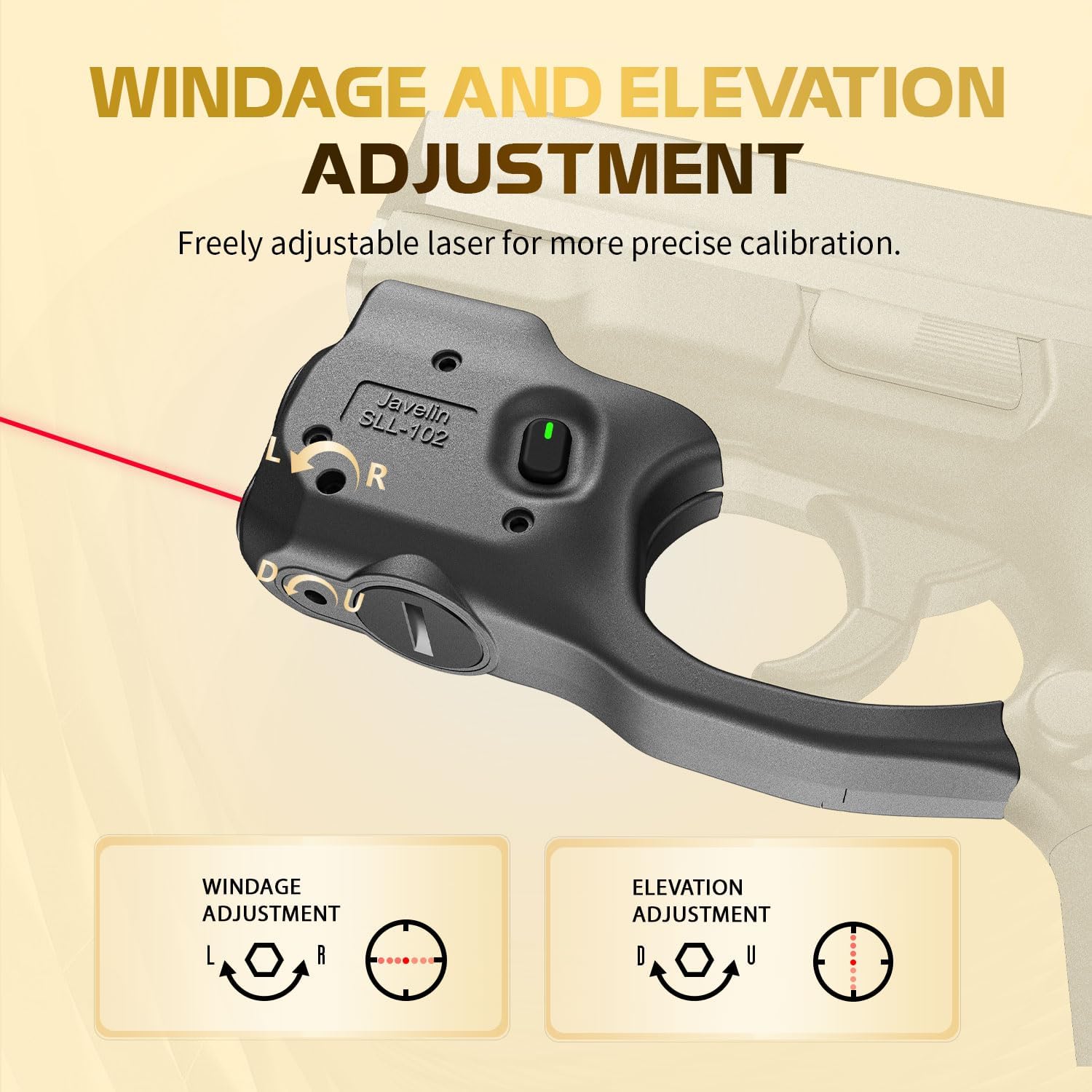 WARRIORLAND Pistol Light Laser Combo Fits S&W M&P Shield 9mm/.40, Compact 150-Lumen Trigger Mounted Tactical Weapon Light with Red Laser & White LED, Power Indicator & 3 Light Mode Options WARRIORLAND