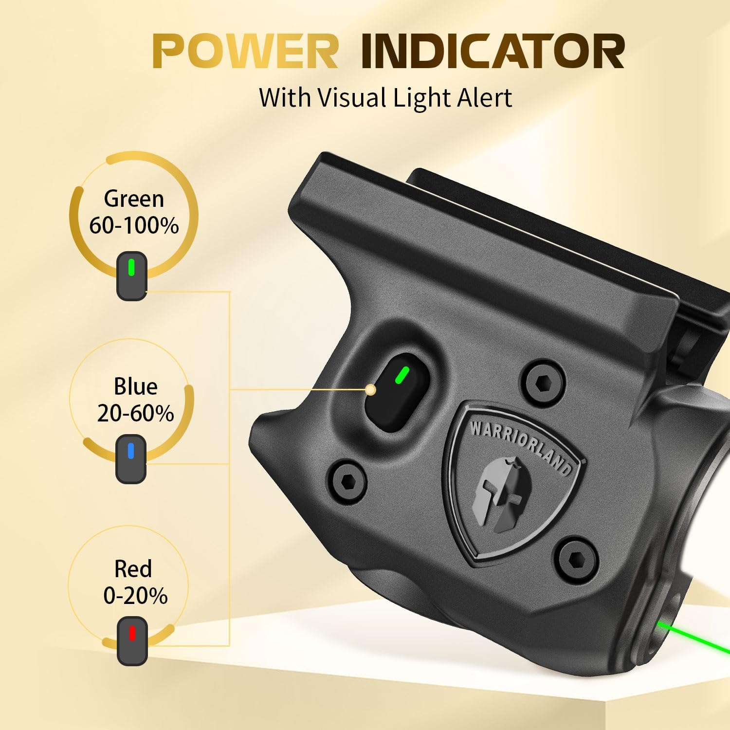 WARRIORLAND Pistol Light Laser Combo Fits Sig Sauer P365/ P365X/ P365XL, Compact 150-Lumen Trigger Mounted Tactical Weapon Light with Green Laser & White LED Flashlight, with Power Indicator, SLL-103G WARRIORLAND