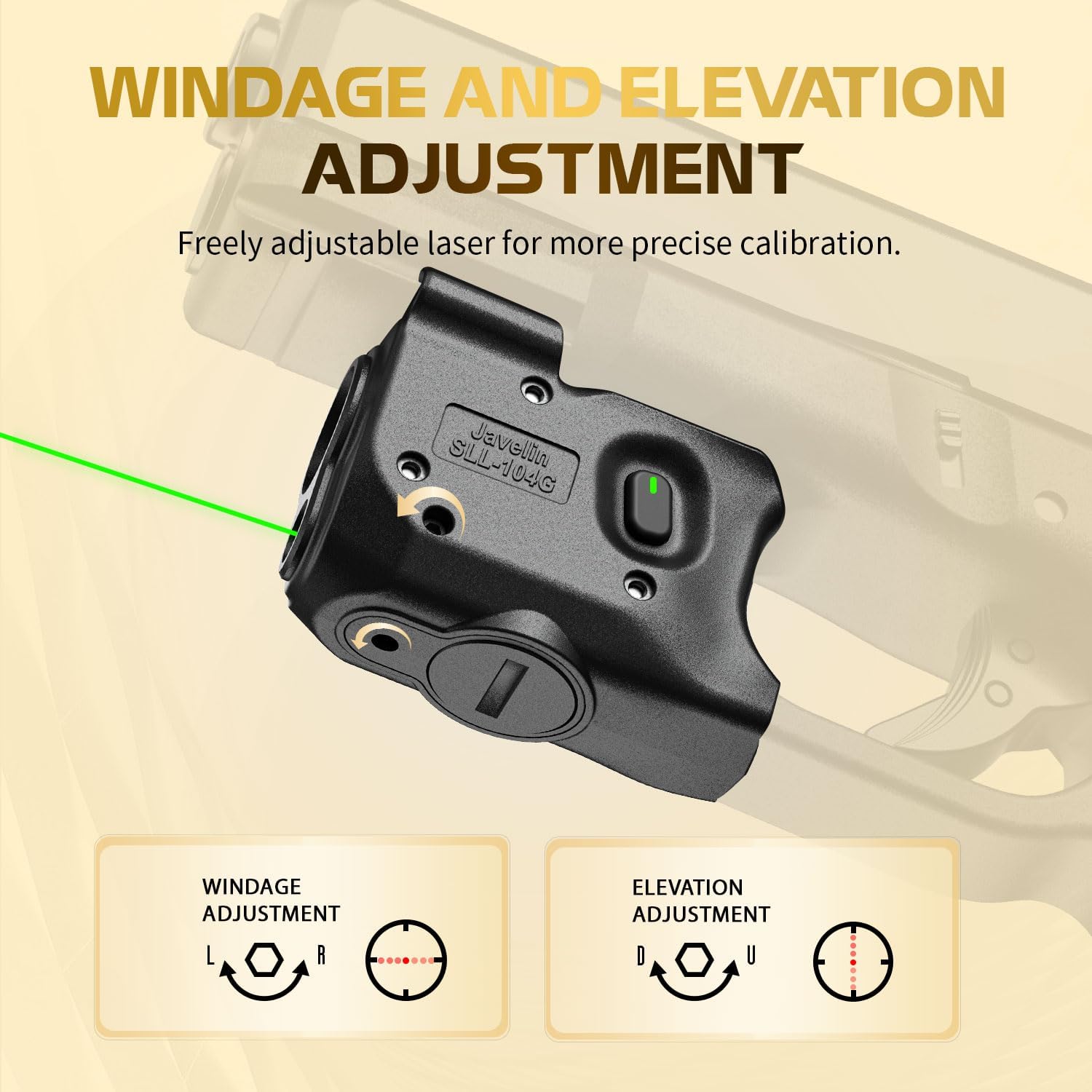 WARRIORLAND Pistol Light Laser Combo Fits Glock 17/19 Gen 3-5, Glock 22/23/31/32 Gen 3-4 & Glock 19X/44/45, Compact 150-Lumen Tactical Weapon Light with Green Laser & White LED Flashlight, SLL-104G WARRIORLAND