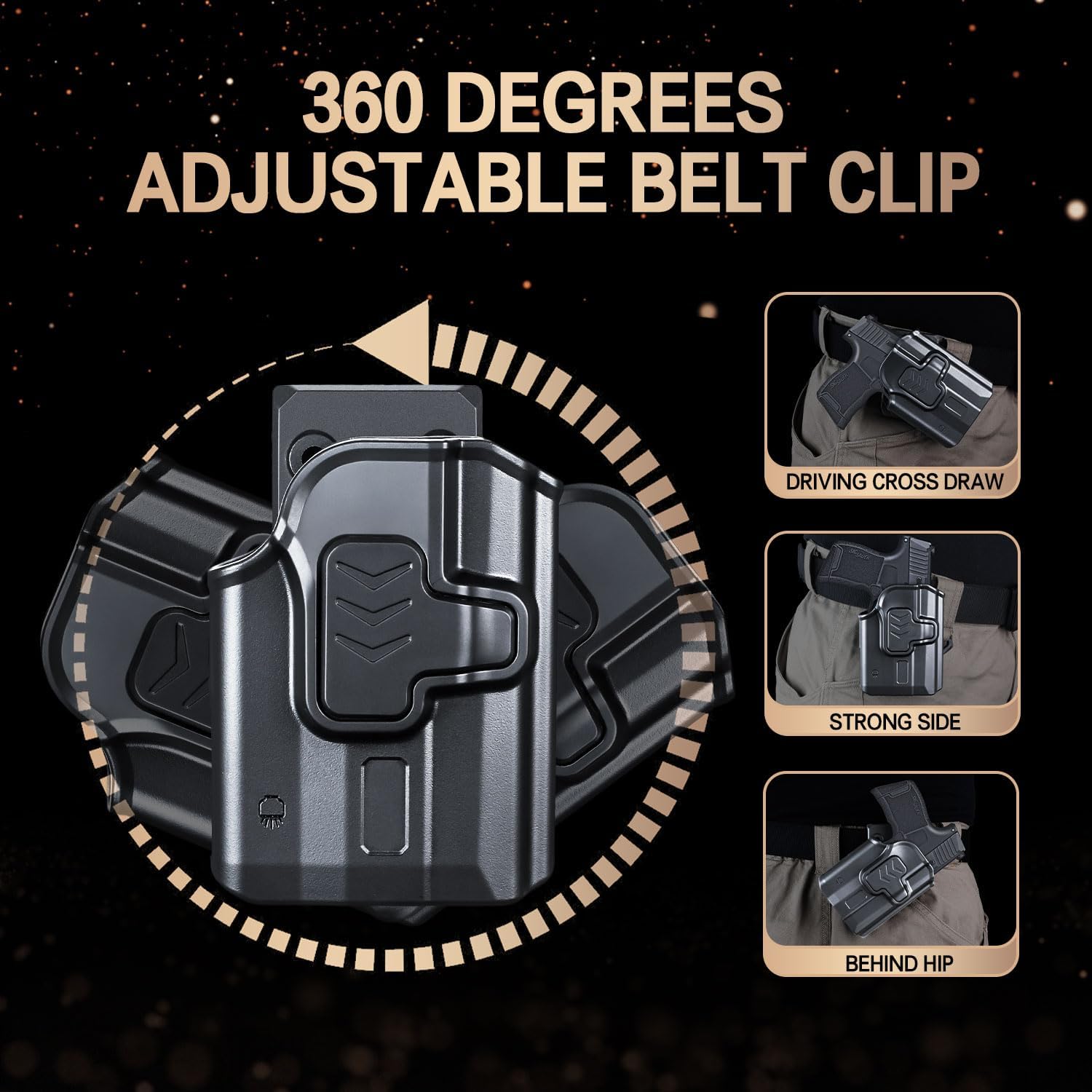 WARRIORLAND P365 TLR-6 OWB Holster Index Finger Release Fit Sig Sauer P365 Nitron Micro-Compact/P365 SAS with Streamlight TLR-6/TLR-6HL/TLR-6HL, 360 Degree Adj. Belt Clip Fit 1.5-2.25 Inch Belt, Right Hand WARRIORLAND