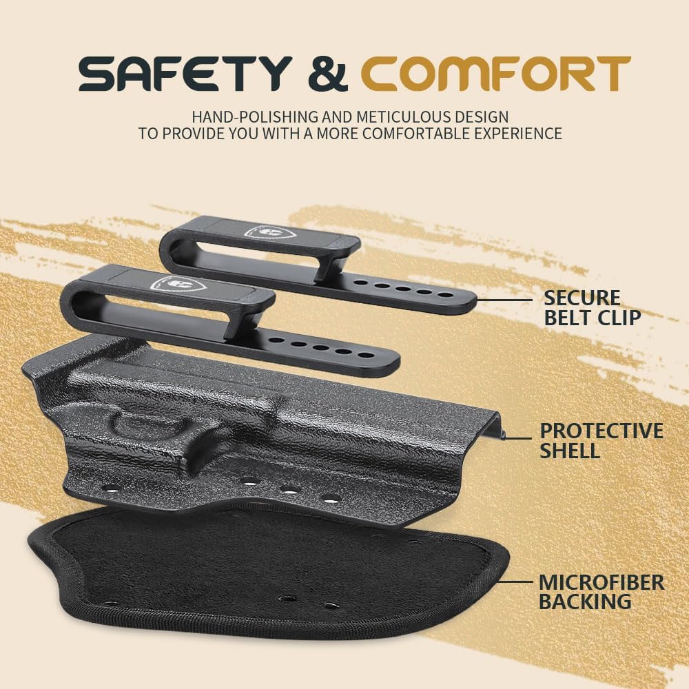 WARRIORLAND IWB Hybrid Kydex&Nylon Gun Holster for Glock 17 Gen 3 4 5 & G22 G31 Gen 3 4 & their MOS version,Optics Cut Pistol Holster,Concealed Carry Holster for Men/Women,Right Hand WARRIORLAND