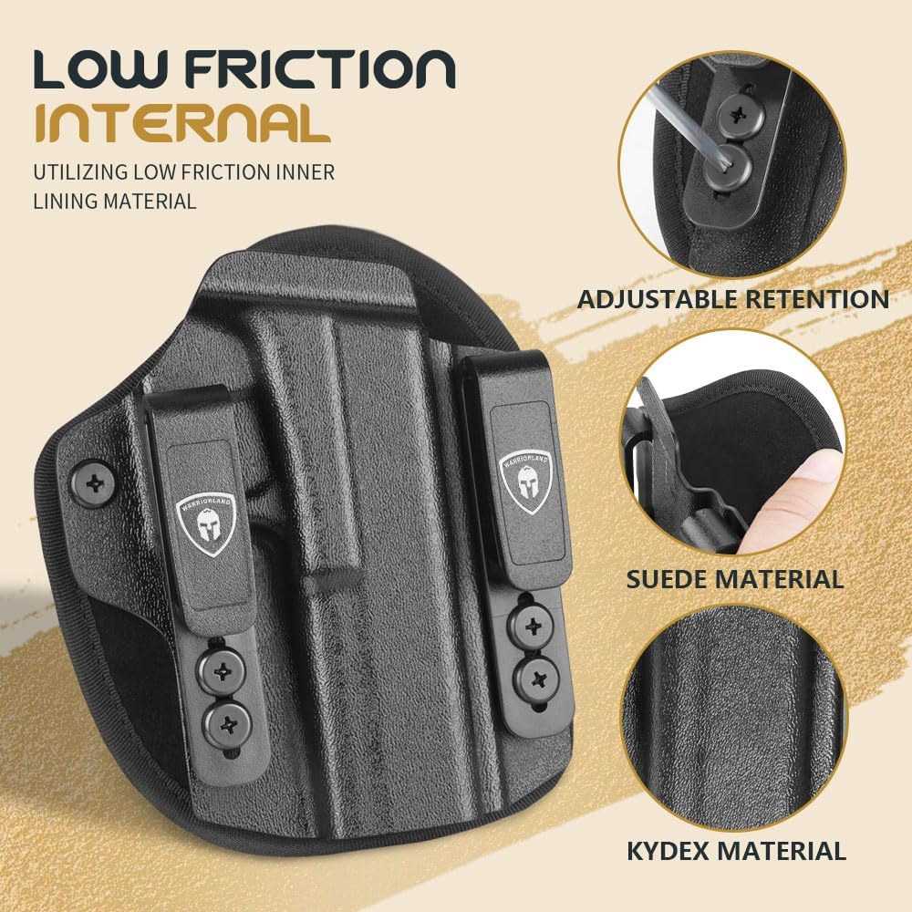 WARRIORLAND IWB Hybrid Kydex&Nylon Gun Holster for Glock 17 Gen 3 4 5 & G22 G31 Gen 3 4 & their MOS version,Optics Cut Pistol Holster,Concealed Carry Holster for Men/Women,Right Hand WARRIORLAND