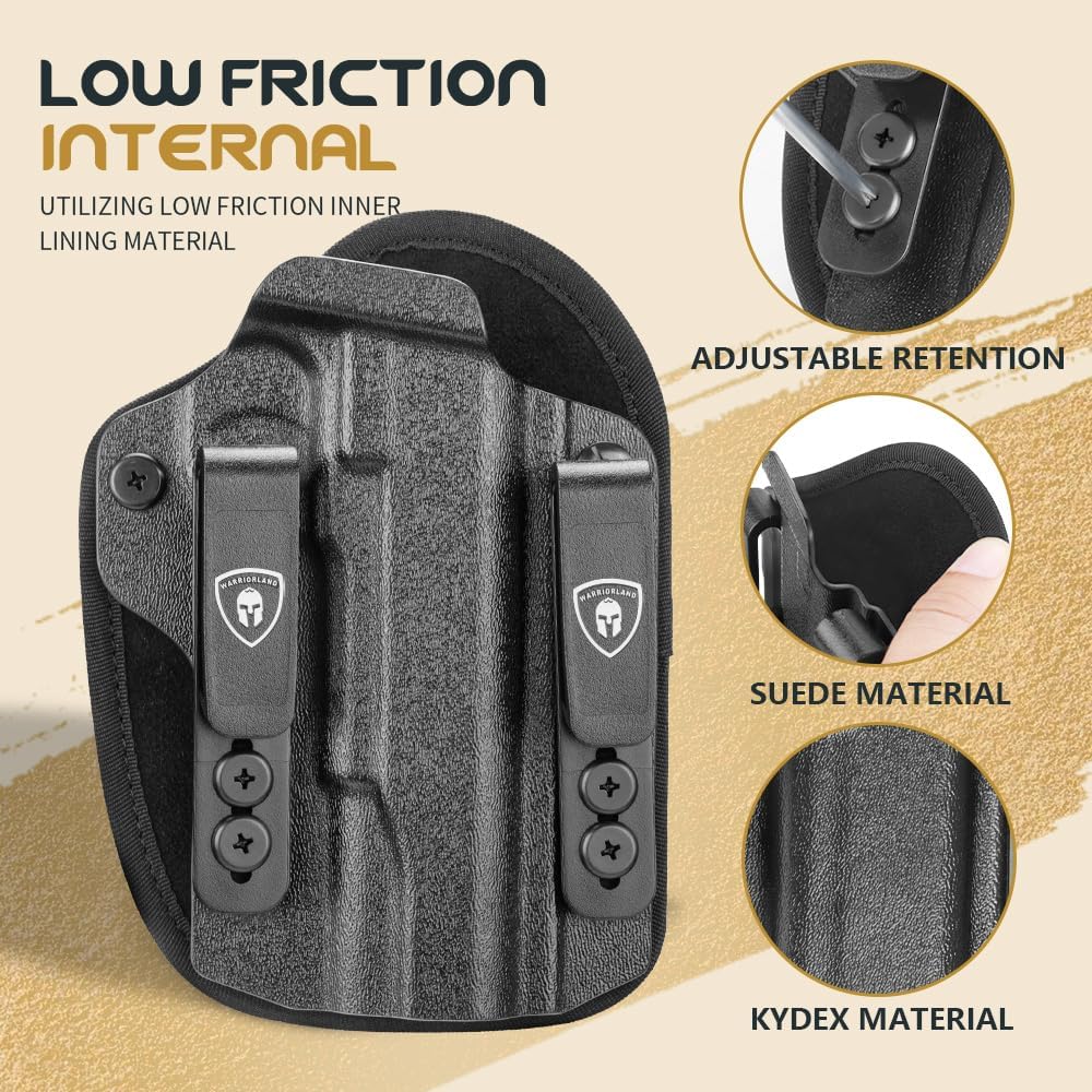 WARRIORLAND IWB Hybrid Kydex&Nylon Gun Holster for Colt 1911 Holster,Fits 1911 5'' No Rail Optics Cut Pistol Holster,Concealed Carry Holster for Men/Wome,Right Hand WARRIORLAND