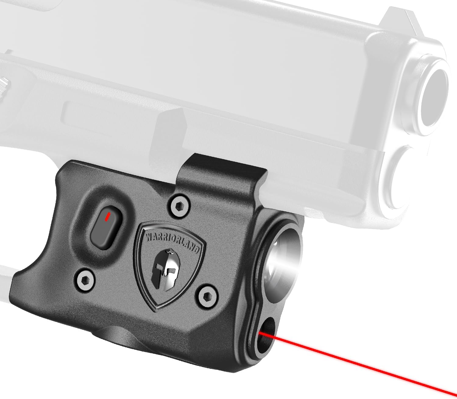 WARRIORLAND Pistol Light Laser Combo Fits Glock 17/19 Gen 3-5, Glock 22/23/31/32 Gen 3-4 & Glock 19X/44/45, Compact 150-Lumen Tactical Weapon Light with Red Laser & White LED Flashlight, SLL-104 โWARRIORLAND
