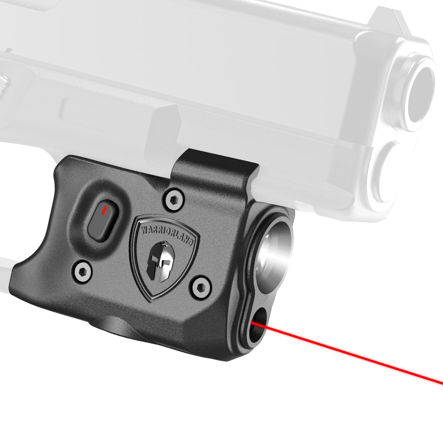 WARRIORLAND Pistol Light Laser Combo Fits Glock 17/19 Gen 3-5, Glock 22/23/31/32 Gen 3-4 & Glock 19X/44/45, Compact 150-Lumen Tactical Weapon Light with Red Laser & White LED Flashlight, SLL-104 โWARRIORLAND