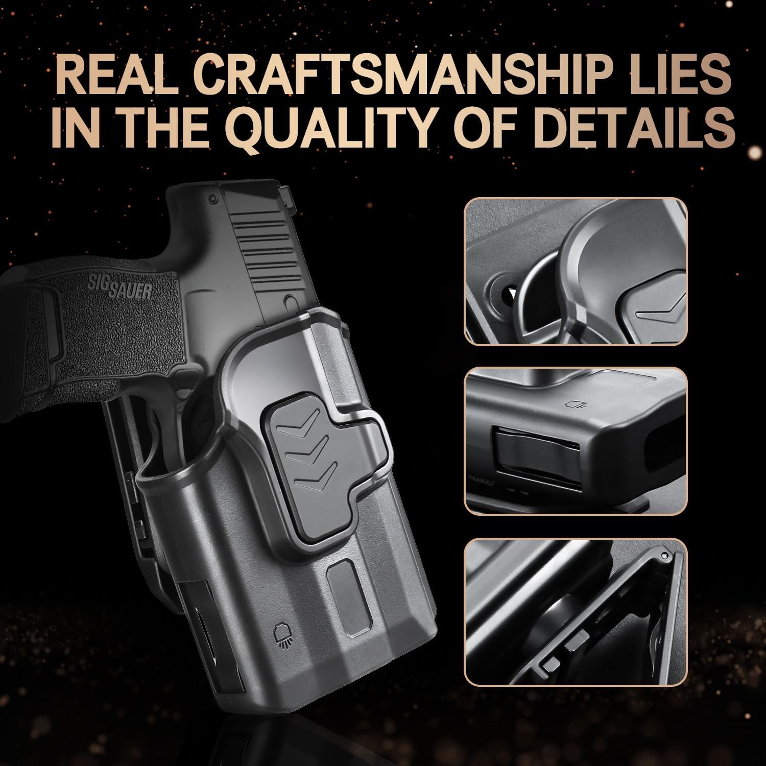 WARRIORLAND P365 TLR-6 OWB Holster Index Finger Release Fit Sig Sauer P365 Nitron Micro-Compact/P365 SAS with Streamlight TLR-6/TLR-6HL/TLR-6HL, 360 Degree Adj. Belt Clip Fit 1.5-2.25 Inch Belt, Right Hand WARRIORLAND