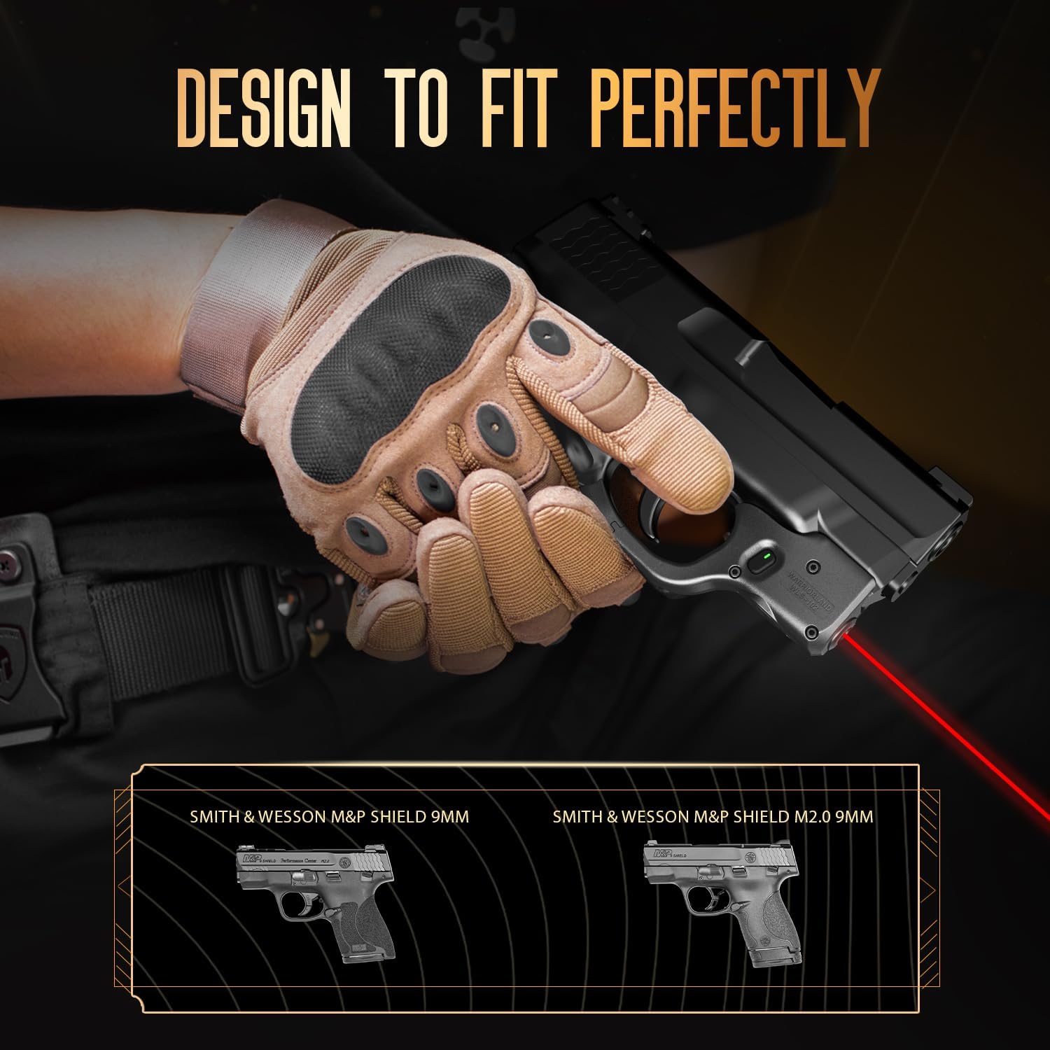 WARRIORLAND Red Laser Sight Fit S&W M&P Shield 9mm/.40 with Kydex Holster, First Red Beam Sight with Power Indicator, M&P Sheld .40 Laser with IWB Holster Right Hand, WLS-102 w/MP Shield Holster WARRIORLAND
