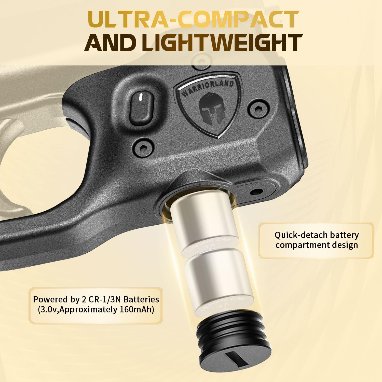 WARRIORLAND Pistol Light Laser Combo Fits S&W M&P Shield M2.0 9mm/.40, Compact 150-Lumen Trigger Mounted Tactical Weapon Light with Green Laser & White LED, Power Indicator & 3 Light Mode Options WARRIORLAND