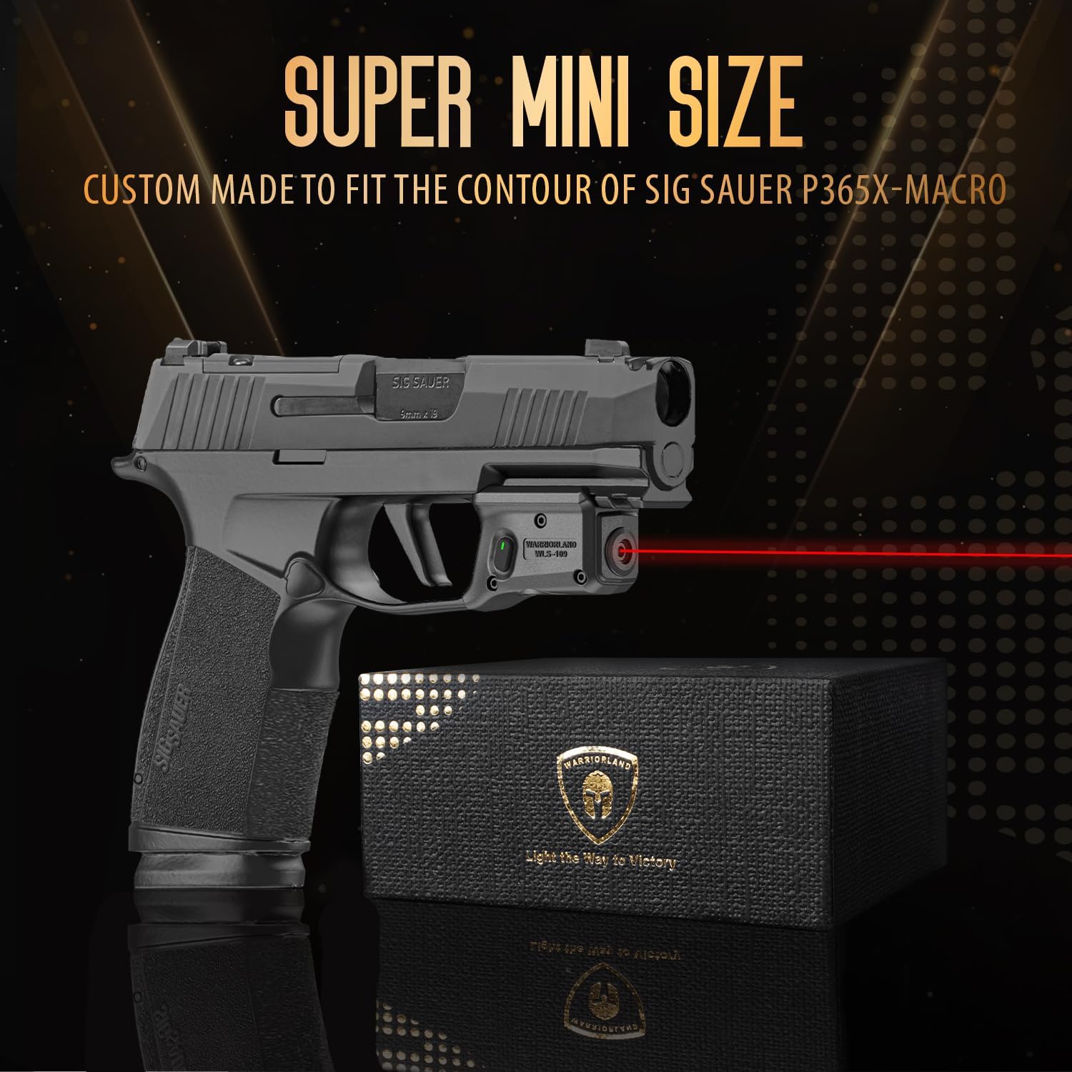 WARRIORLAND Red Laser Sight Tailored Fit P365X Macro Beam Sight, Trigger Guard Laser with Ambidextrous On/Off Switch & Power Indicator, WLS-109 WARRIORLAND