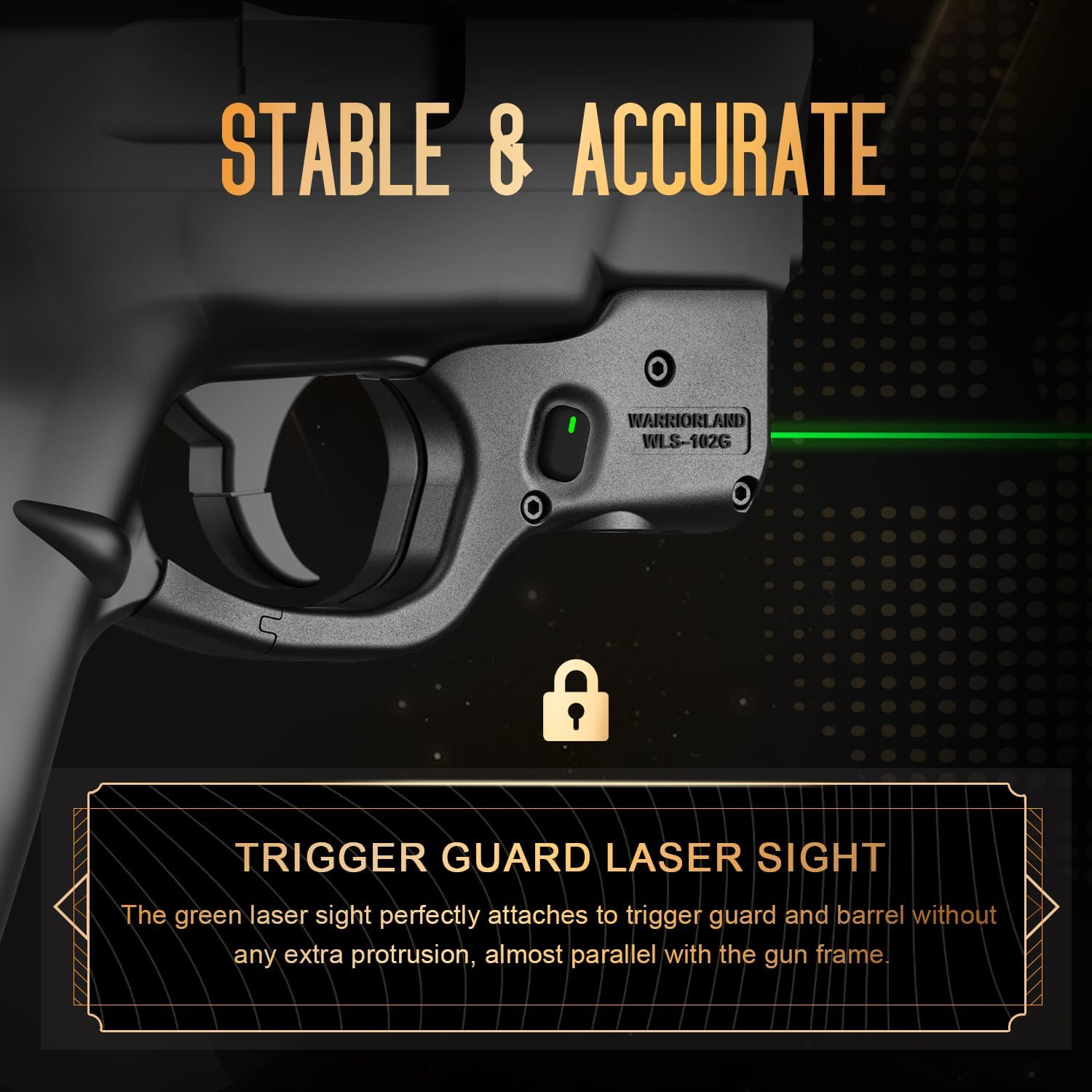 WARRIORLAND Green Laser Sight Fit S&W M&P Shield 9mm/.40 with Kydex Holster, First Green Beam Sight with Power Indicator, M&P Sheld .40 Laser with IWB Holster Right Hand, WLS-102G w/MP Shield Holster WARRIORLAND