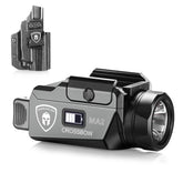 WARRIORLAND Crossbow MA2 Universal Rail Mounted 800 Lumens Tactical Light with Taurus G2C/G3C IWB Kydex Holster Combo, Magnetic USB Charging Pistol Light with Screen Displays Battery Status WARRIORLAND