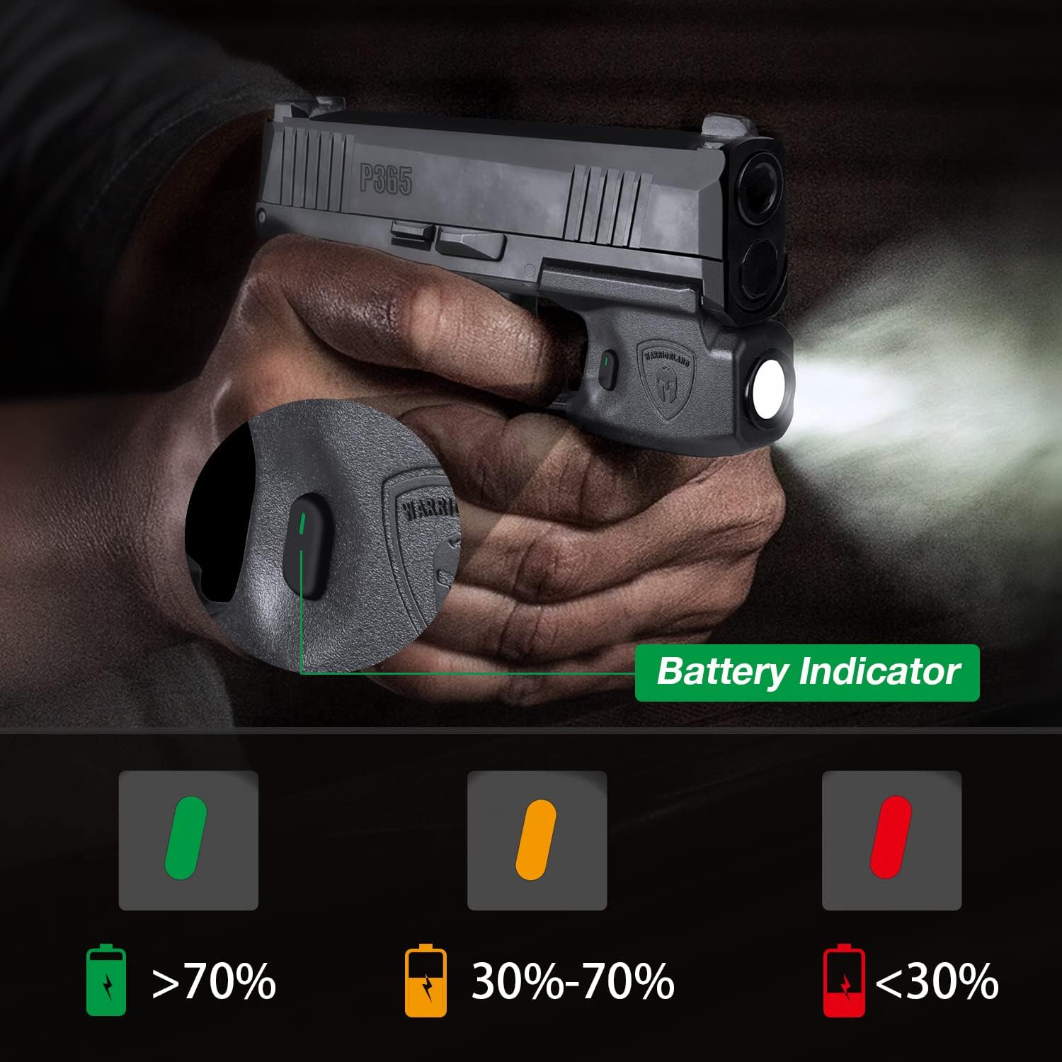 WARRIORLAND Mini Gun Light Compatible with Sig Sauer P365 / P365X / P365 XL Pistol, 150 Lumens Sig P365 Handgun Light, Rail Mount LED Tactical Flashlight P365 SL-1 WARRIORLAND