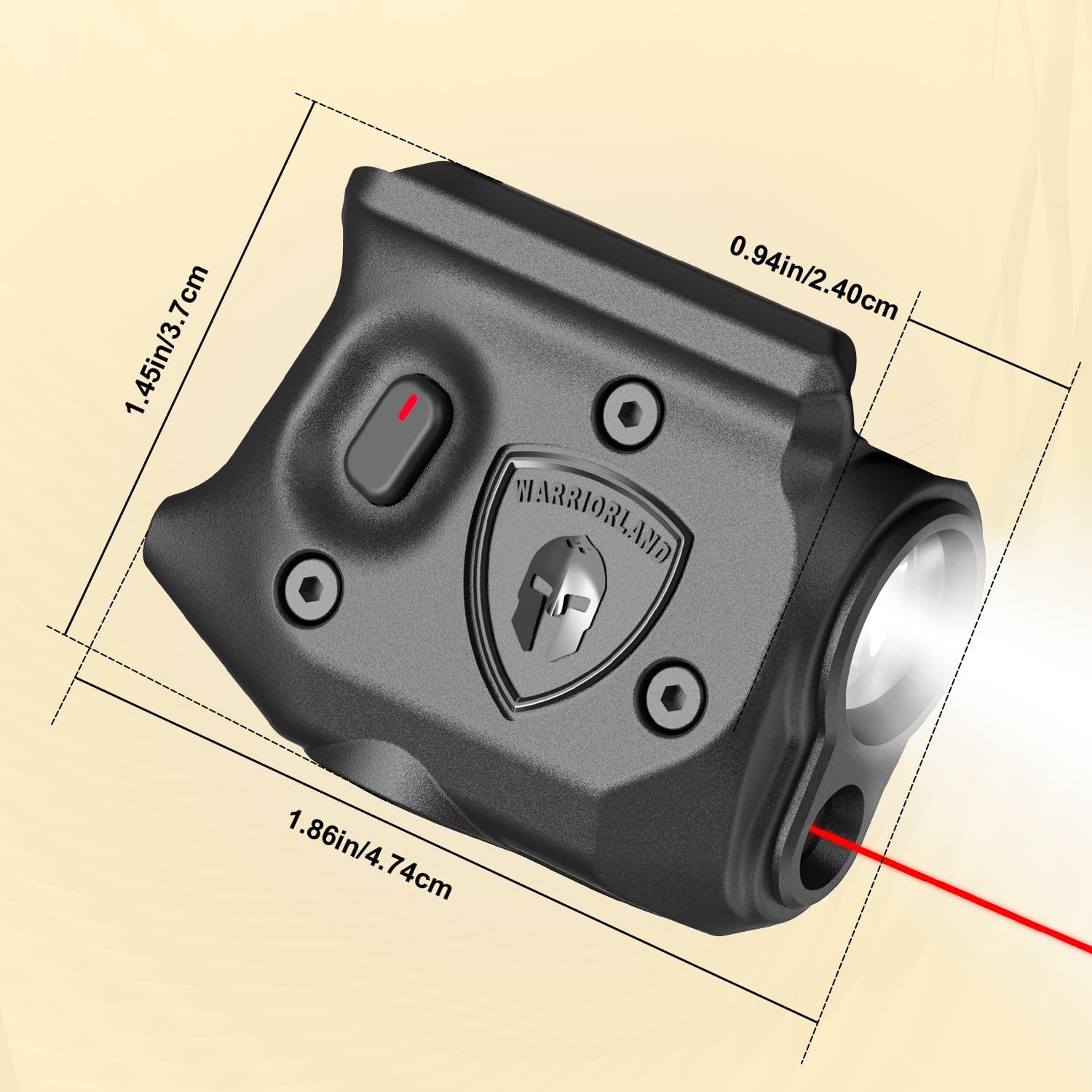 WARRIORLAND Pistol Light Laser Combo Fits Sig Sauer P365 Xmacro, Compact 150-Lumen Trigger & Rail Mounted Tactical Weapon Light, Red Laser & White LED Flashlight, Power Indicator, SLL-109 WARRIORLAND