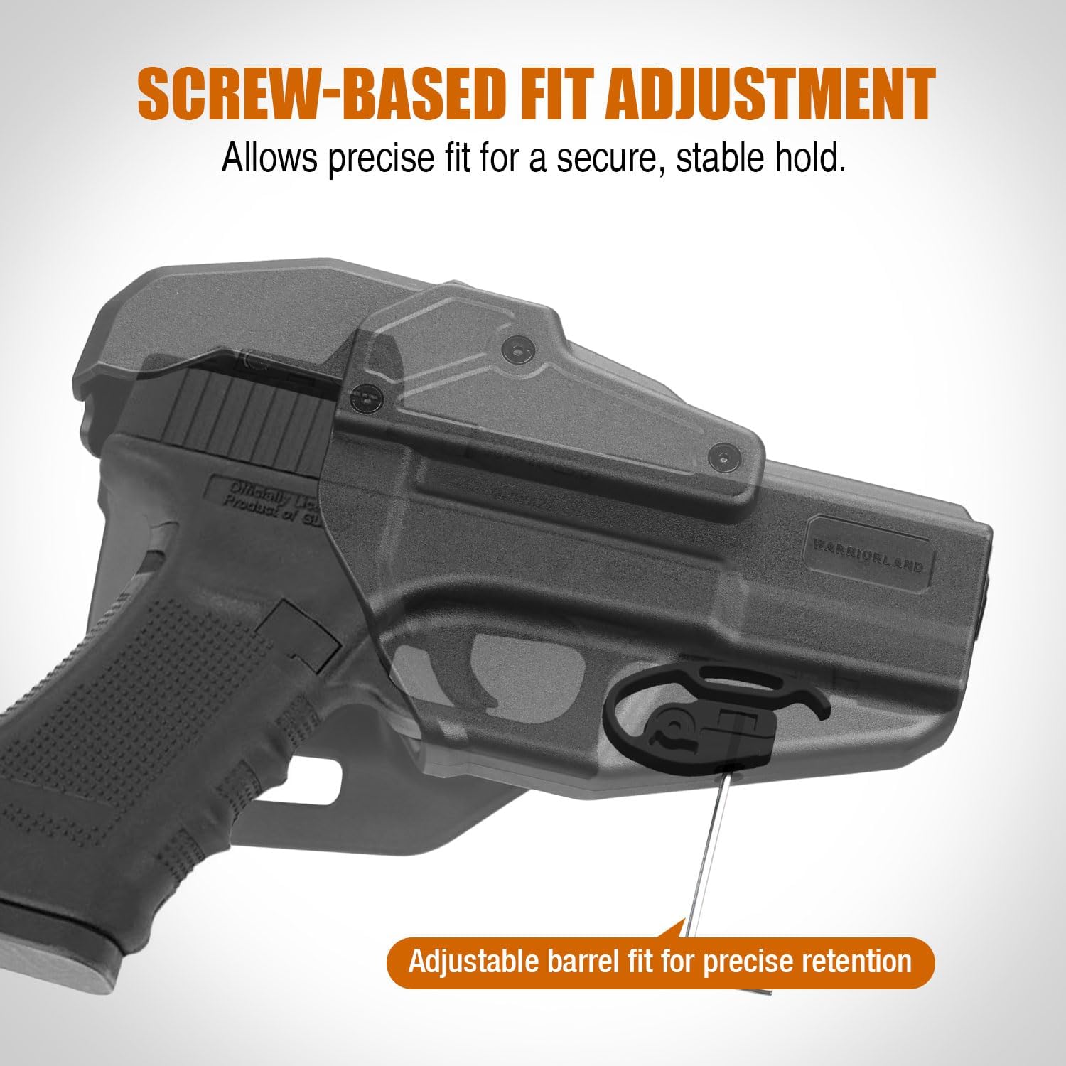 WARRIORLAND Level 2 Duty Holster for Glock 17/19 /22/23/34 Gen 3-5 & G31/32 Gen3-4 & 19X/44/45/47/49 & MOS Version, Optic Cut with RDS Cover, Thumb Release, Fits 2.0" Belt, Open-Muzzle Gun Holster WARRIORLAND