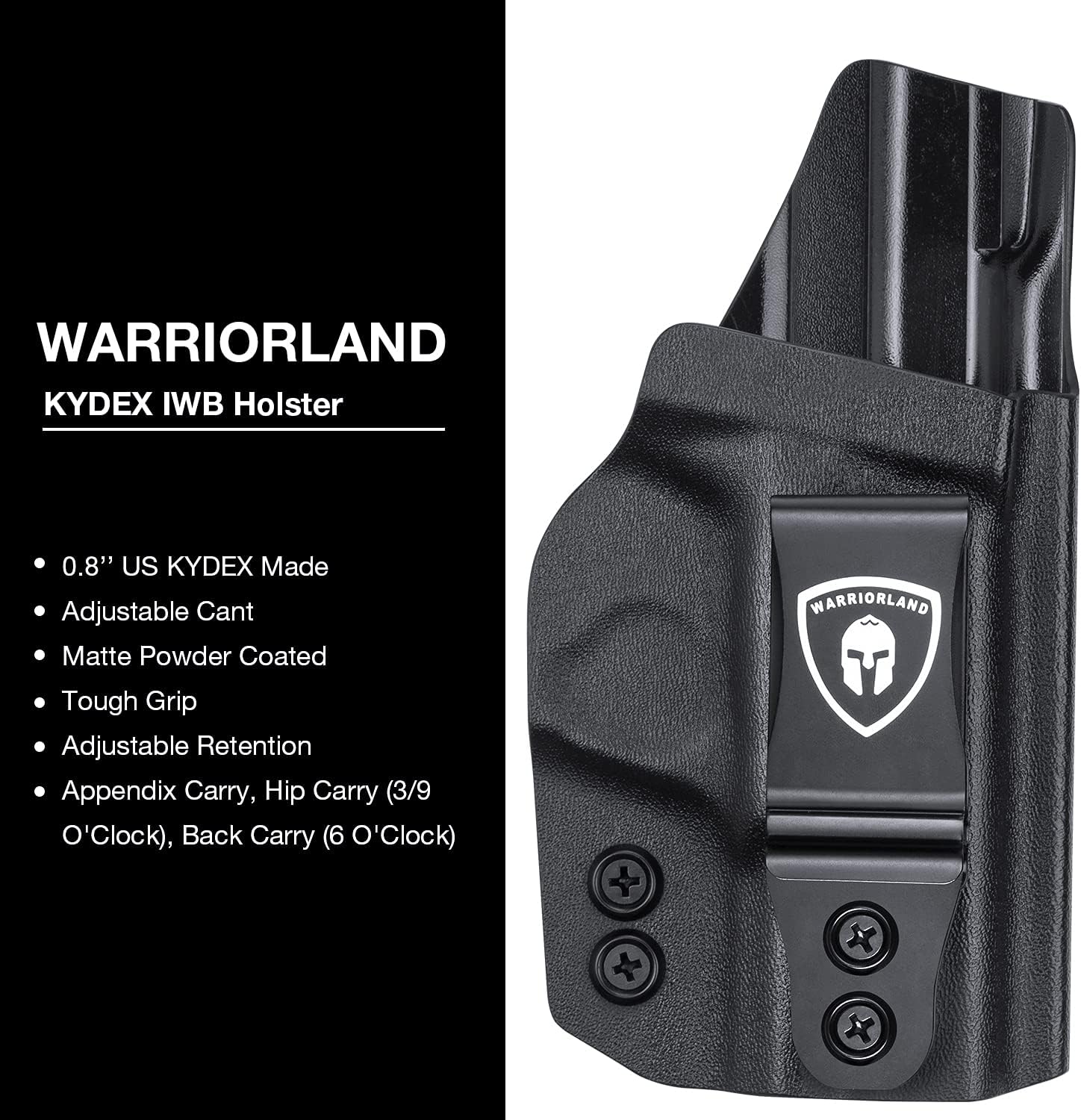 M&P Shield 9mm/Plus Holster, IWB Kydex Holster Fit: S&W M&P Shield Plus 3.1" - M&P Shield 9mm/.40 M2.0 - M&P Shield 9mm/.40 M1.0 Pistol, Inside Waistband Concealed Carry, Adj. Cant&Retention, Right WARRIORLAND