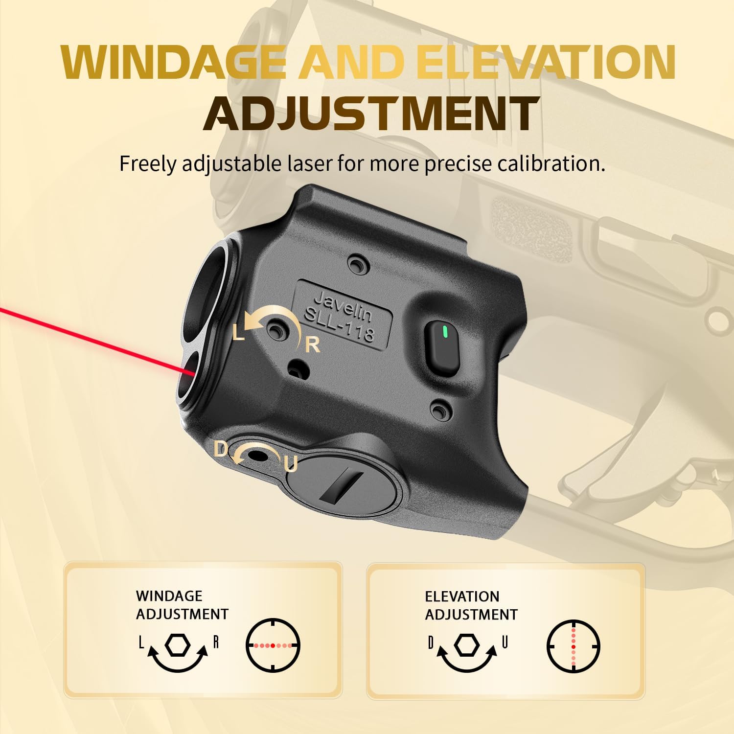 WARRIORLAND Pistol Light Laser & Holster Fit for Springfield Hellcat 3โณ Micro-Compact, Compact 150-Lumen Trigger Mounted Tactical Weapon Light with Red Laser White LED & IWB Holster, Power Indicator