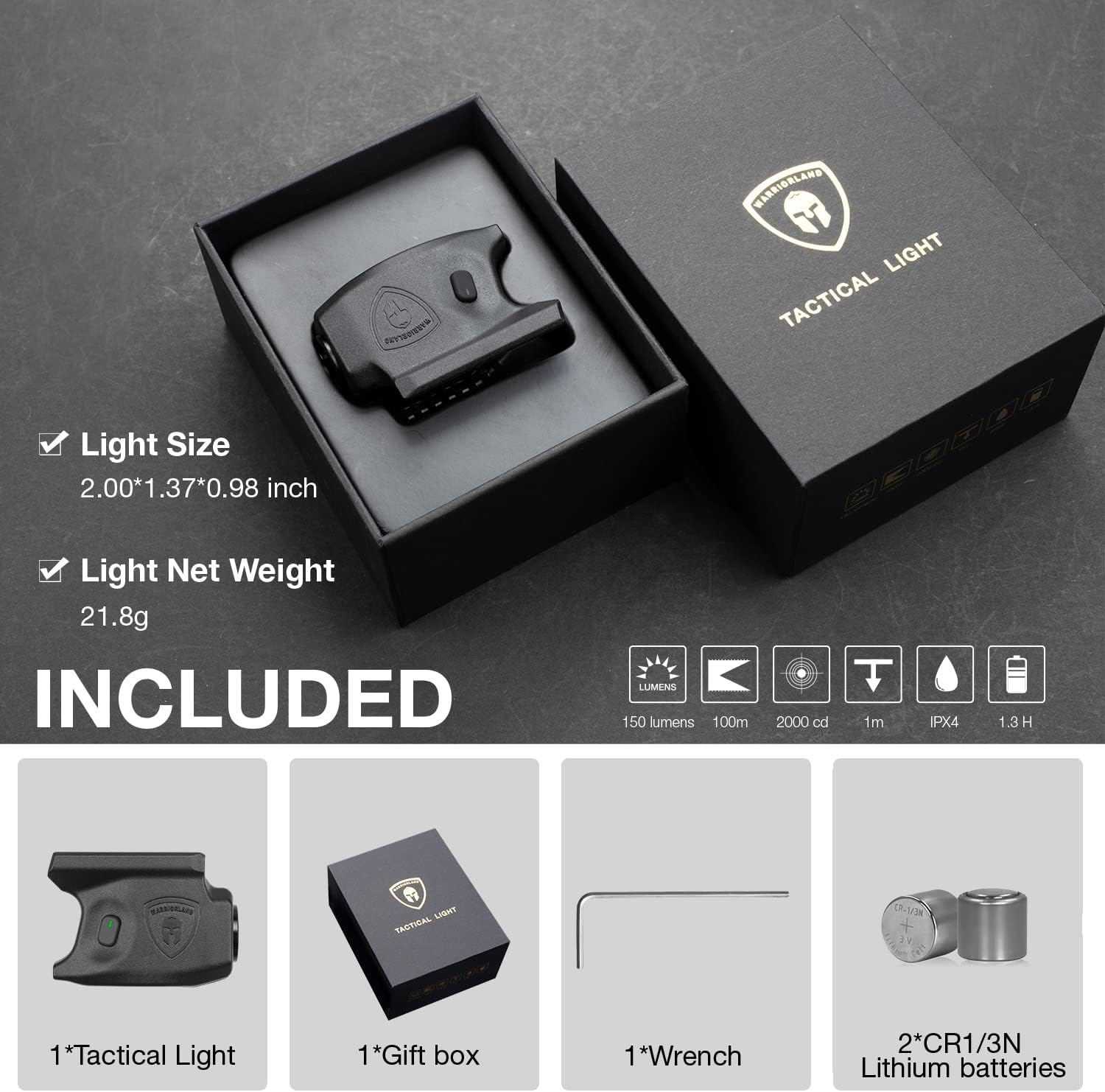 WARRIORLAND Mini Gun Light Compatible with Sig Sauer P365 / P365X / P365 XL Pistol, 150 Lumens Sig P365 Handgun Light, Rail Mount LED Tactical Flashlight P365 SL-1 WARRIORLAND