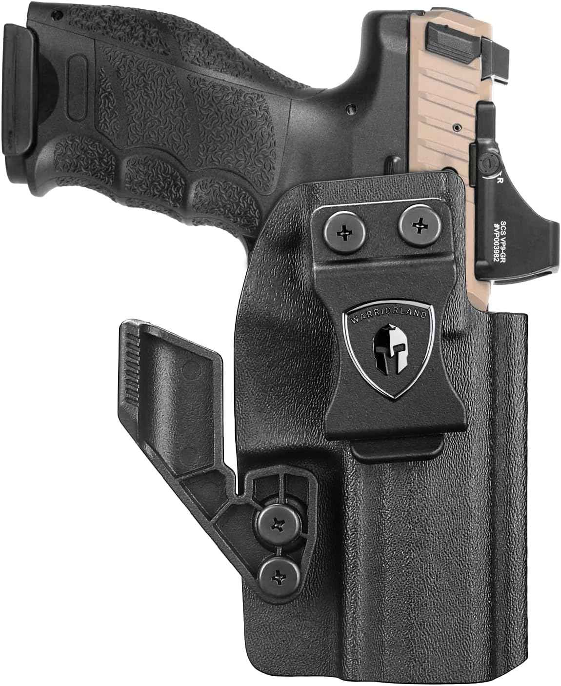 HK VP9 IWB Kydex Holster - Optic Cut + Claw, Adjustable Cant & Posi-Click Audible Lock, Right-Hand Concealed Carry - WARRIORLAND